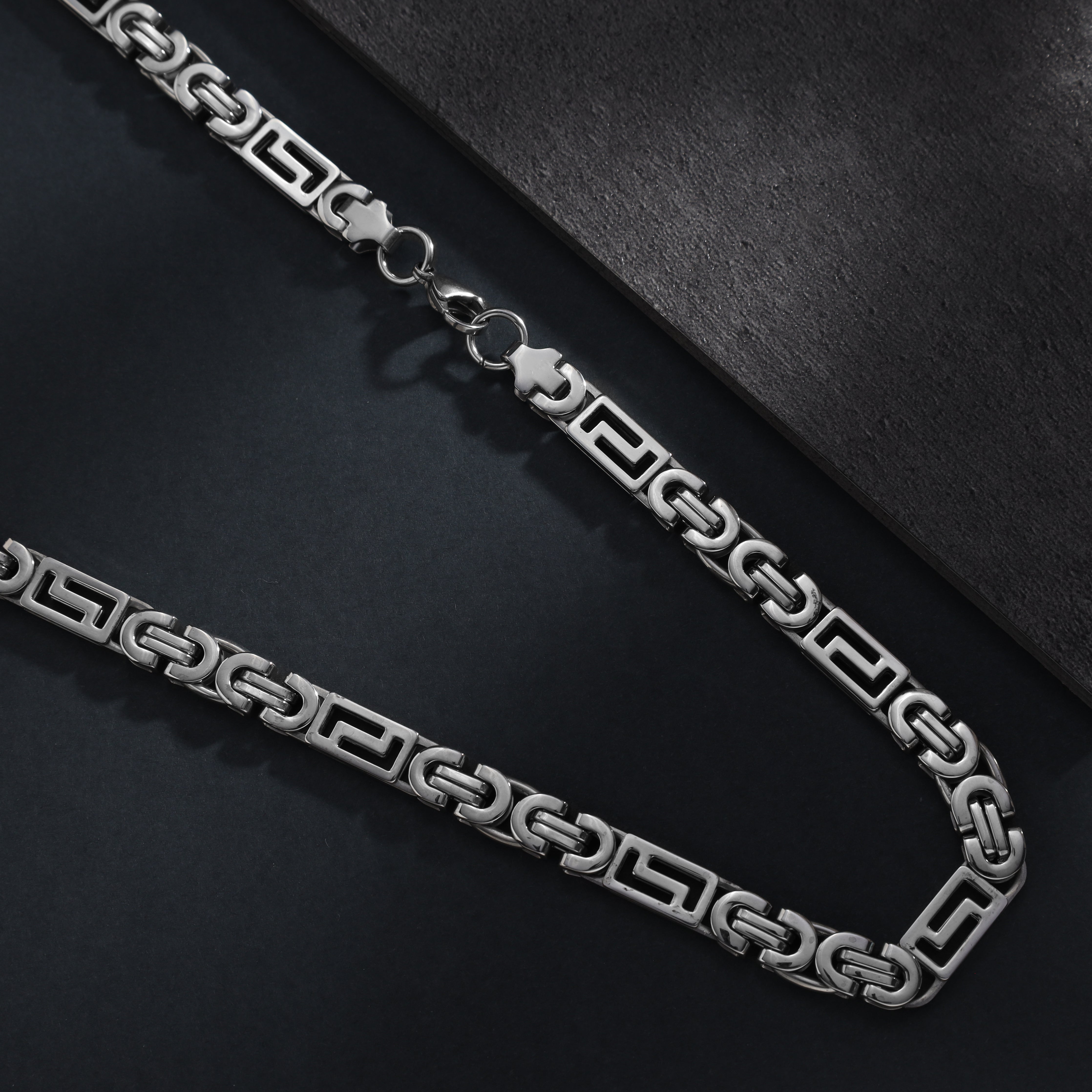 8mm Etruscan chain - flat king chain 60cm made of stainless steel 