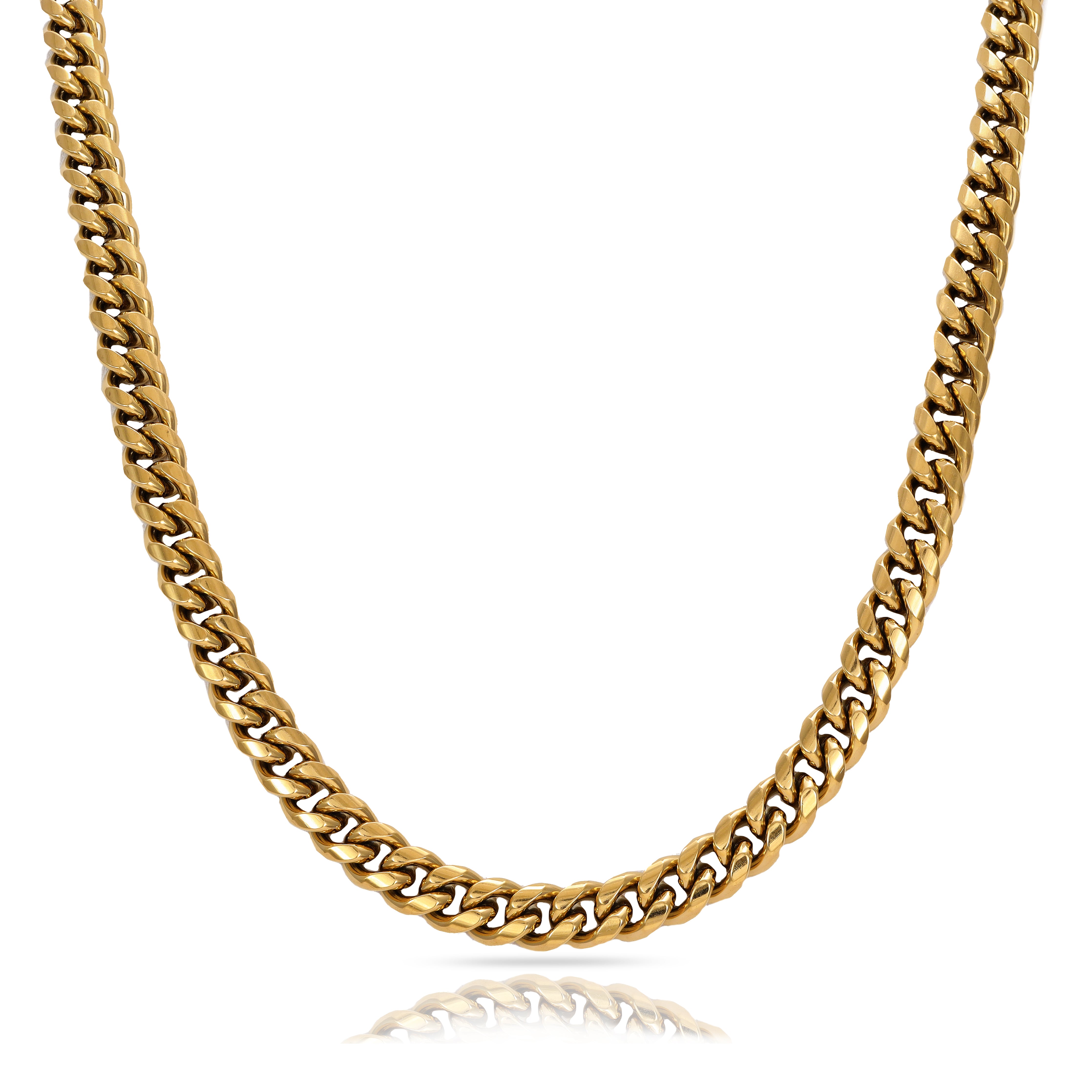 8mm Miami Cuban link made of stainless steel 18K gold plated