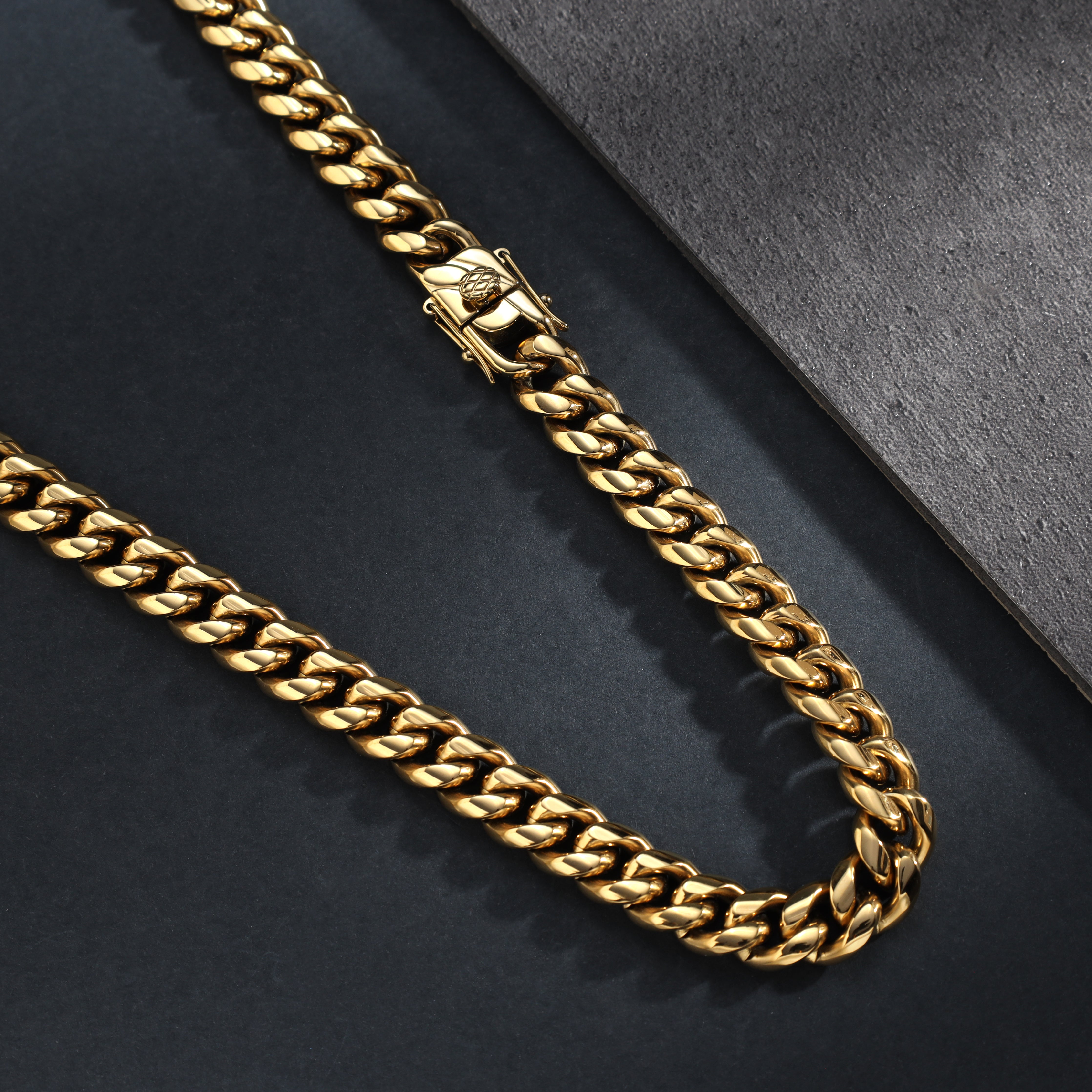 10mm Miami Cuban link made of stainless steel 18K gold plated 