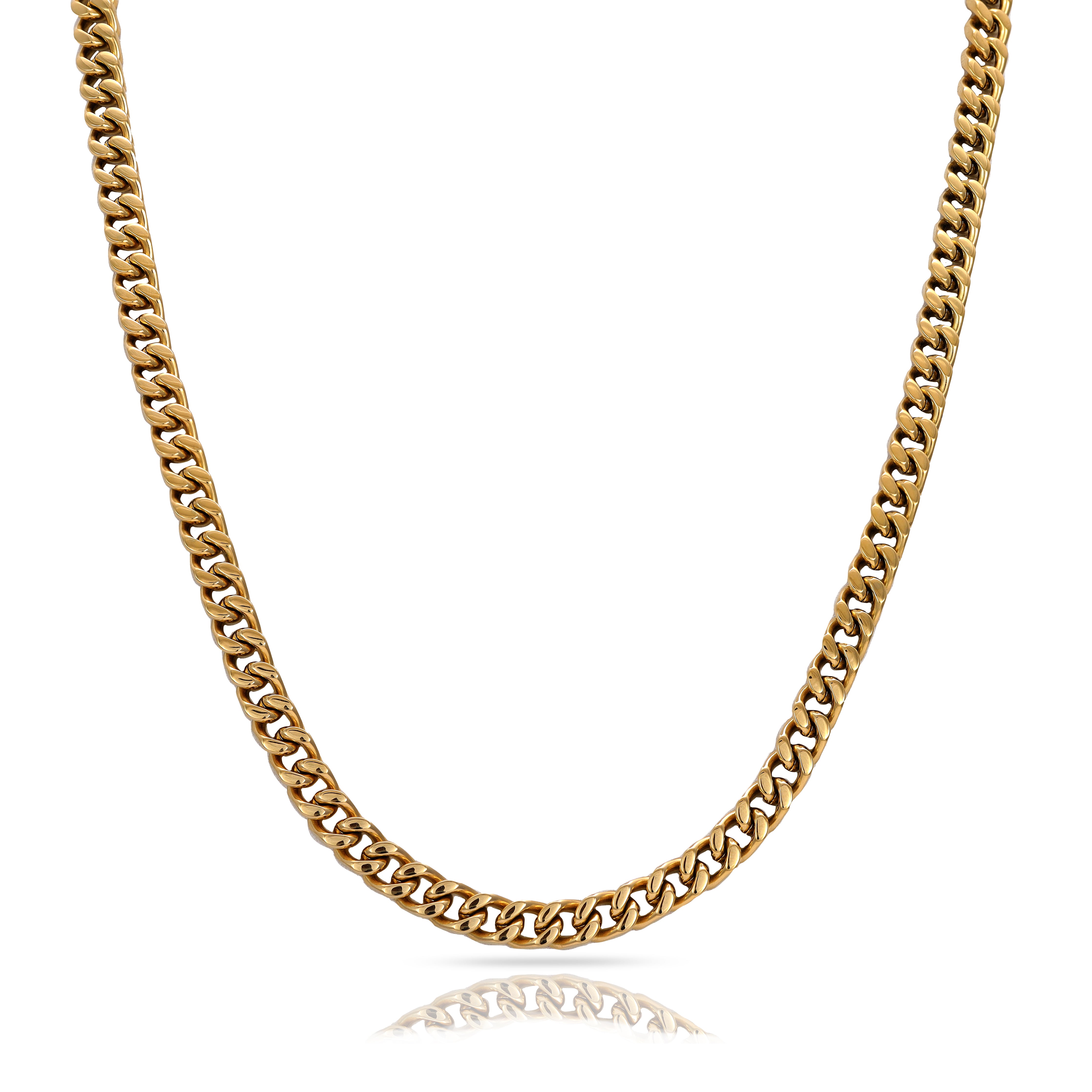 6mm Cuban Link aus Edelstahl 18K vergoldet