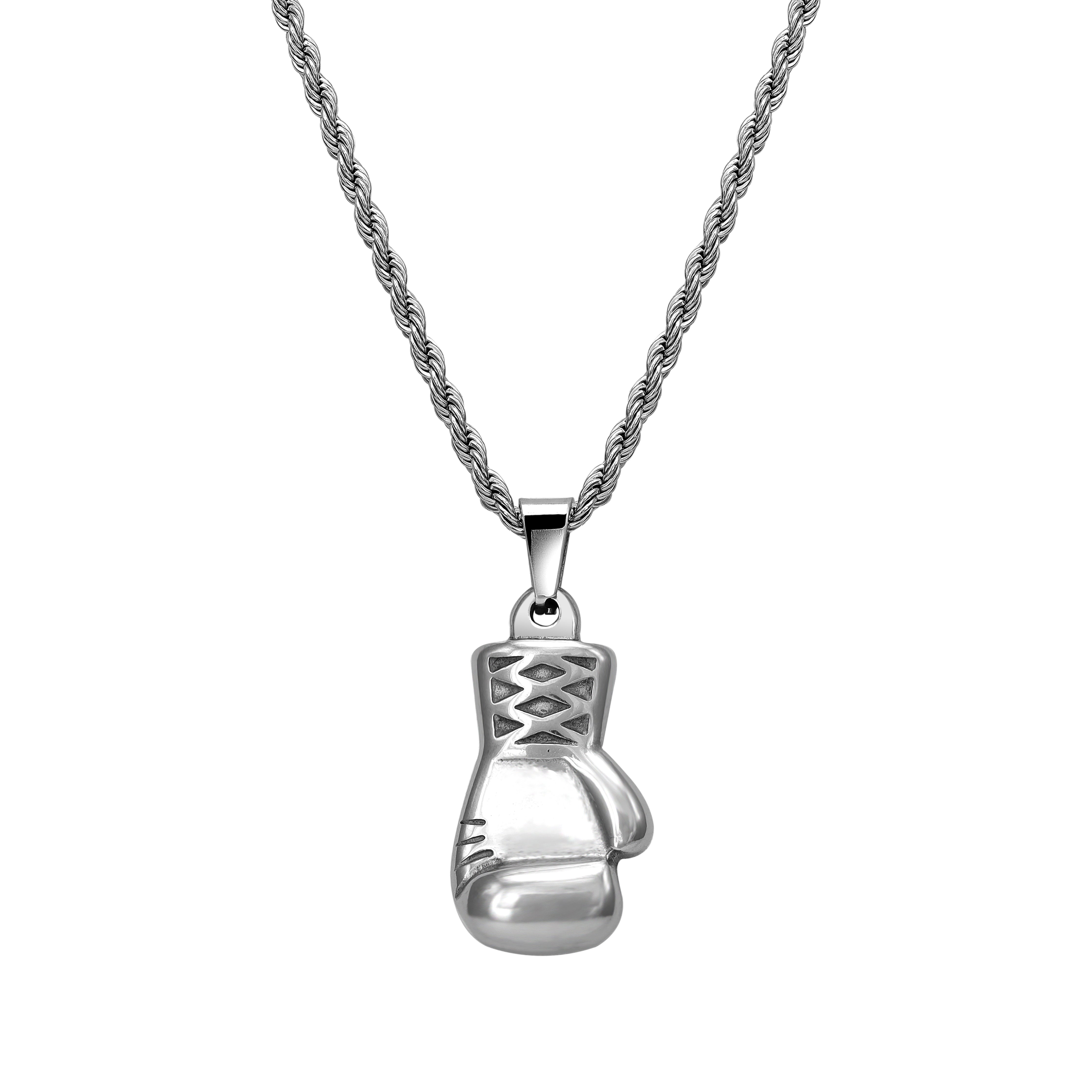 Rope Chain with boxing glove pendant made of stainless steel 