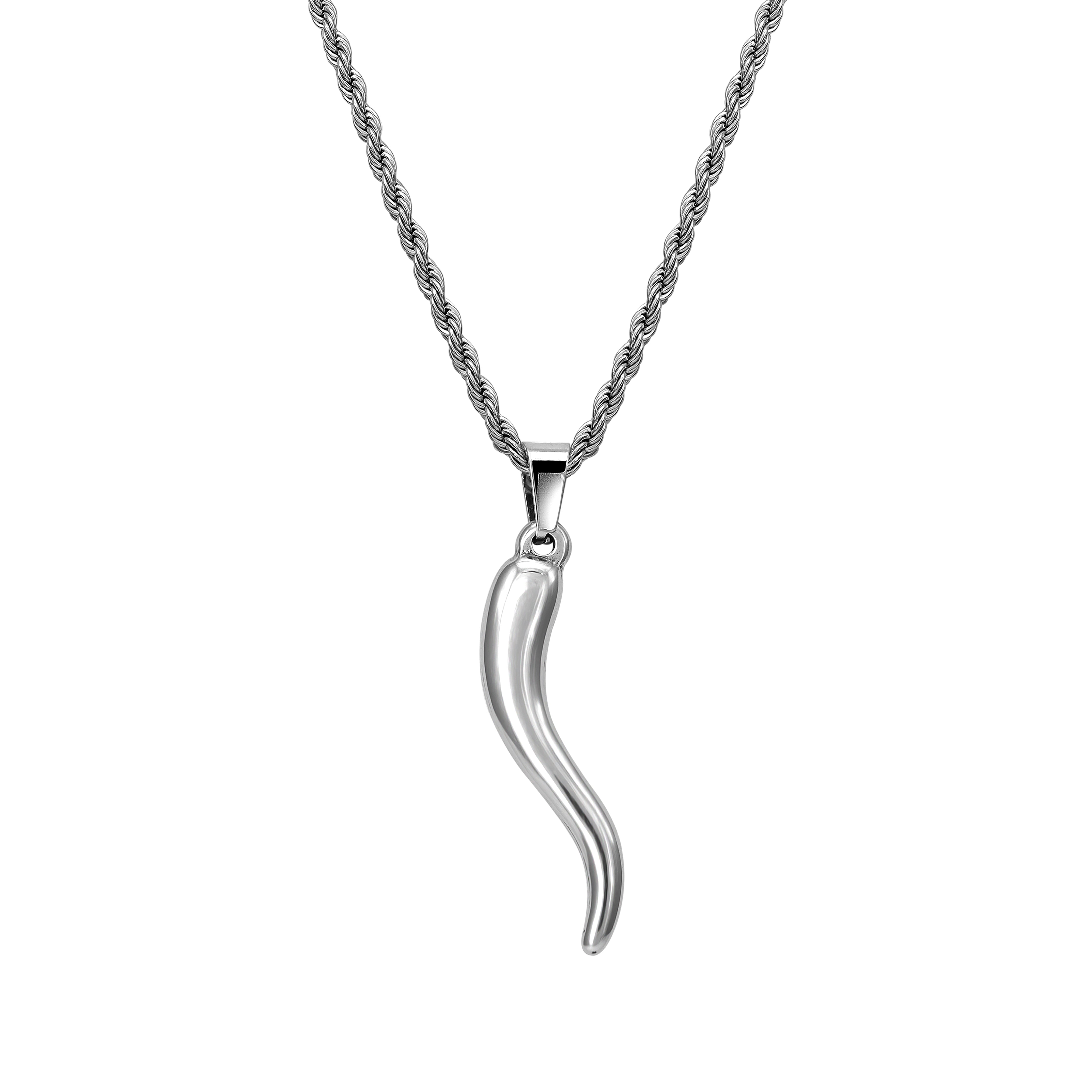 Rope Chain with Chili Pendant made of stainless steel 