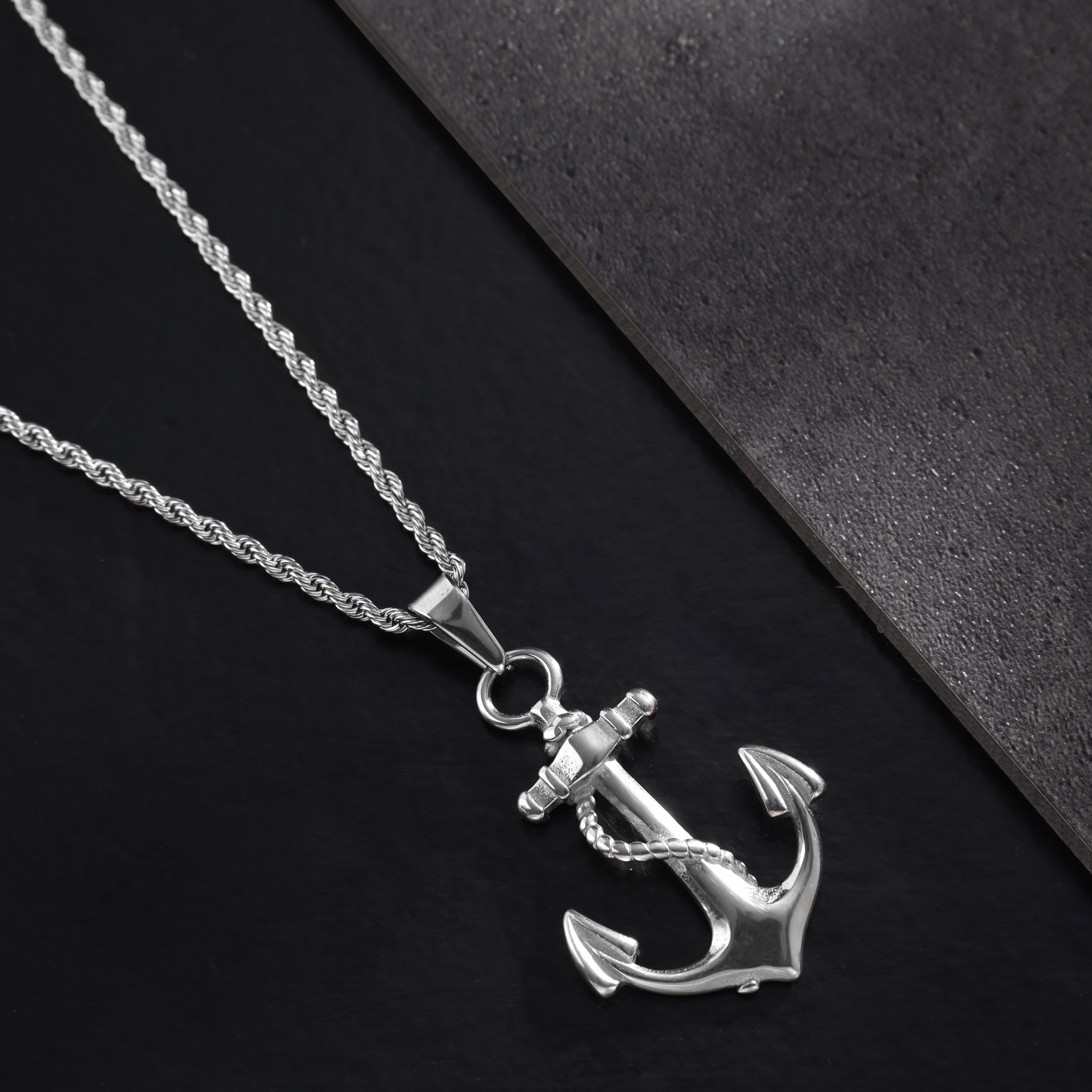 Rope Chain with anchor pendant made of stainless steel 