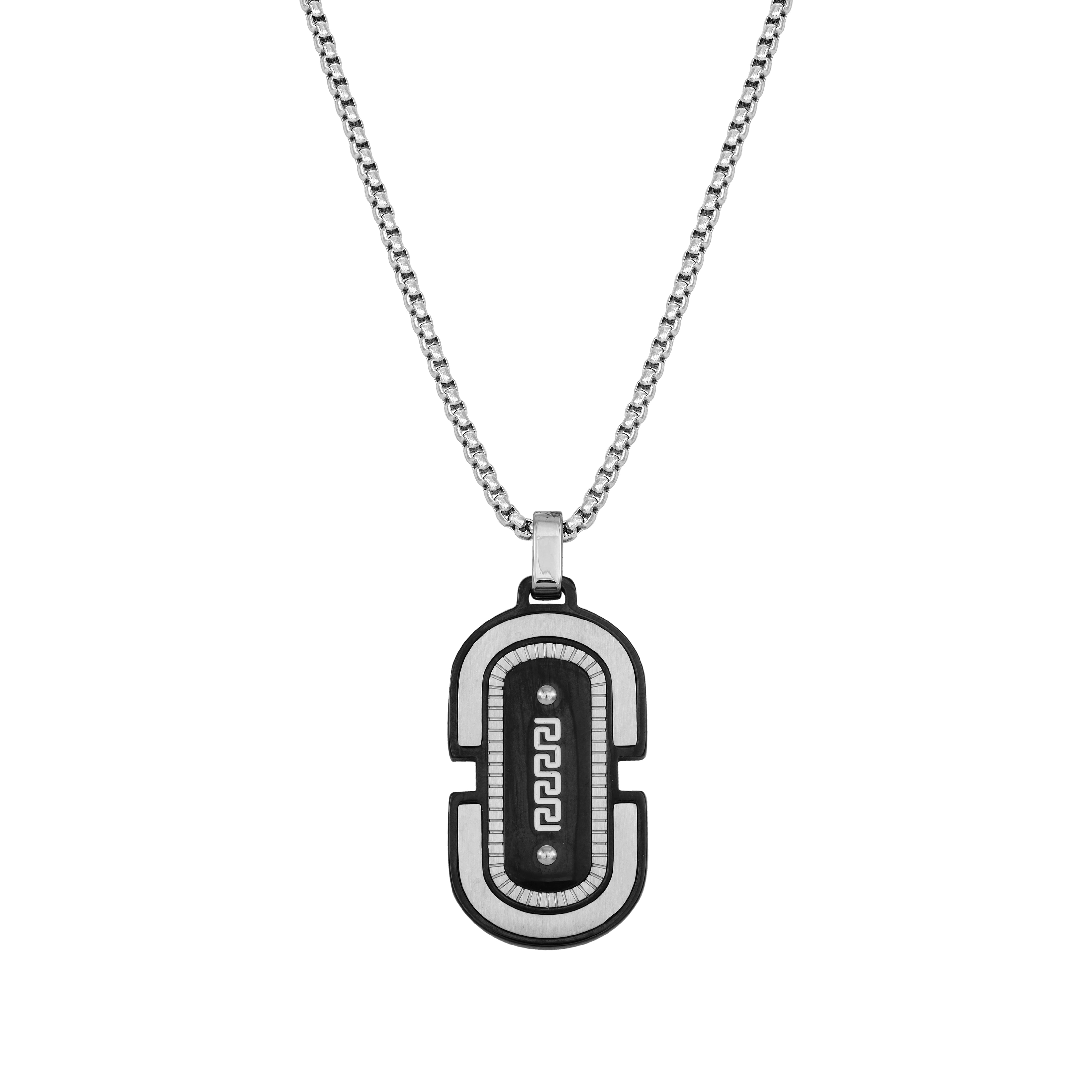 Box Chain Kette mit Design Dog Tag Anhänger aus Edelstahl