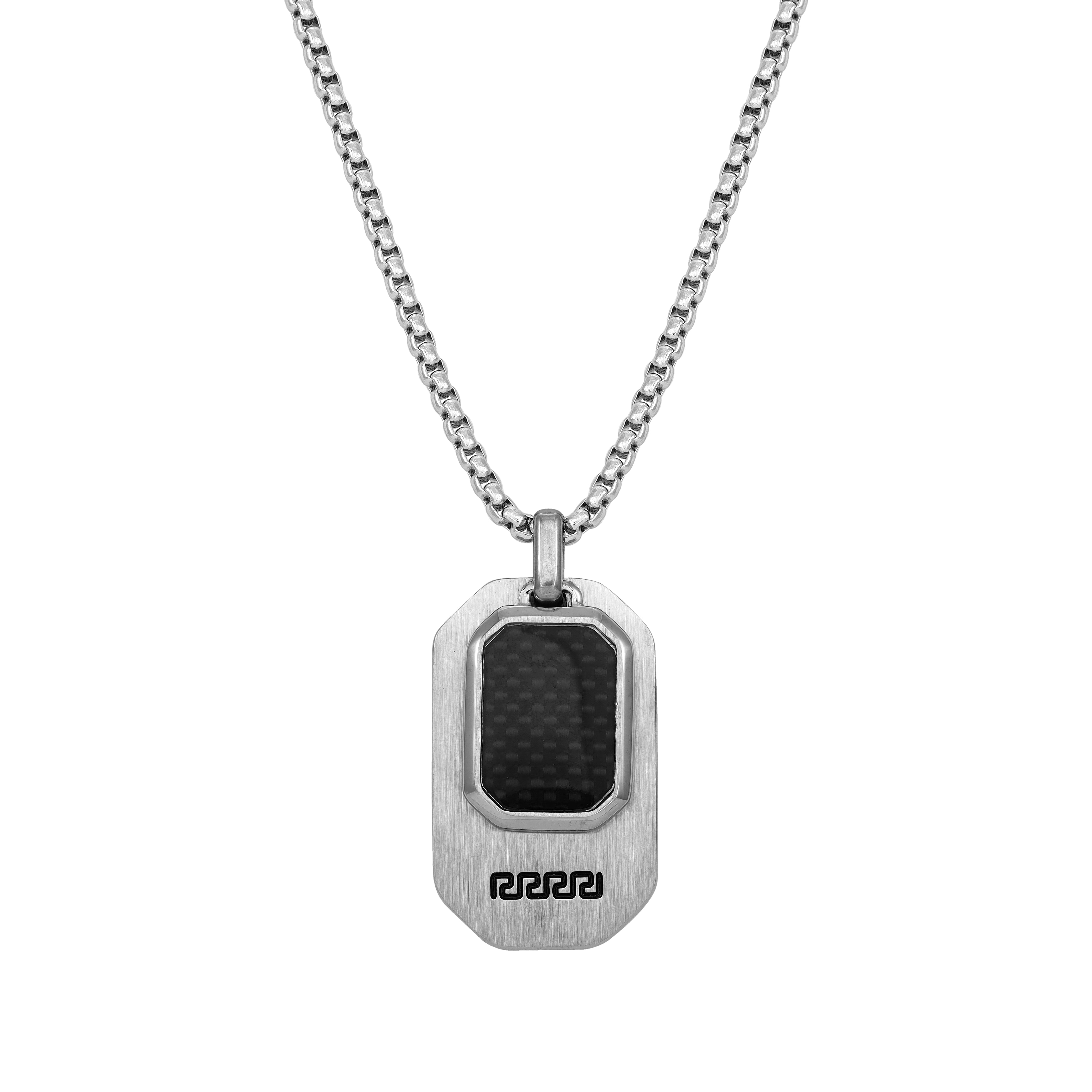 Box chain with design dog tag pendant made of stainless steel 