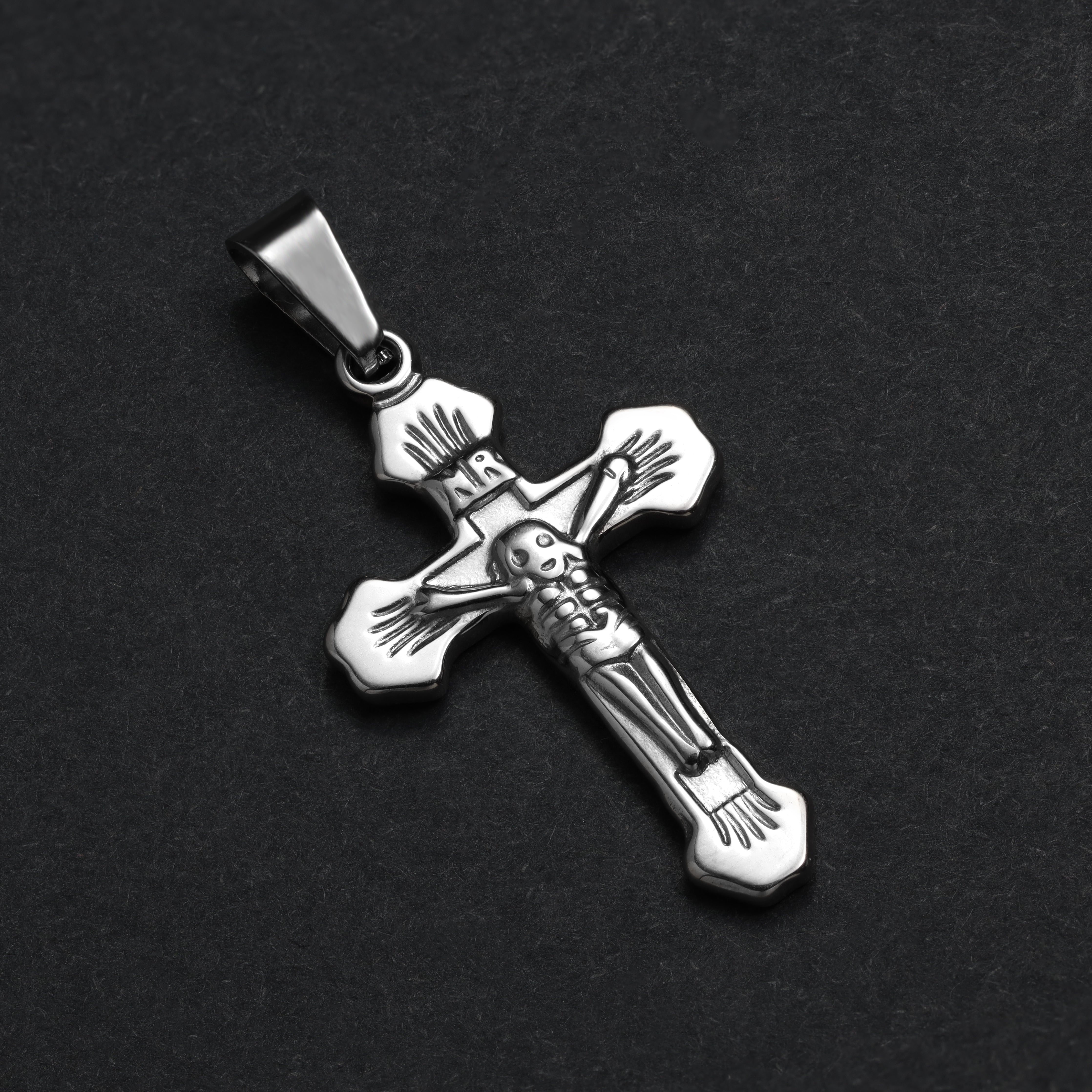 SET Kordelkette + Panzerkette mit Kreuz Anhänger aus Edelstahl