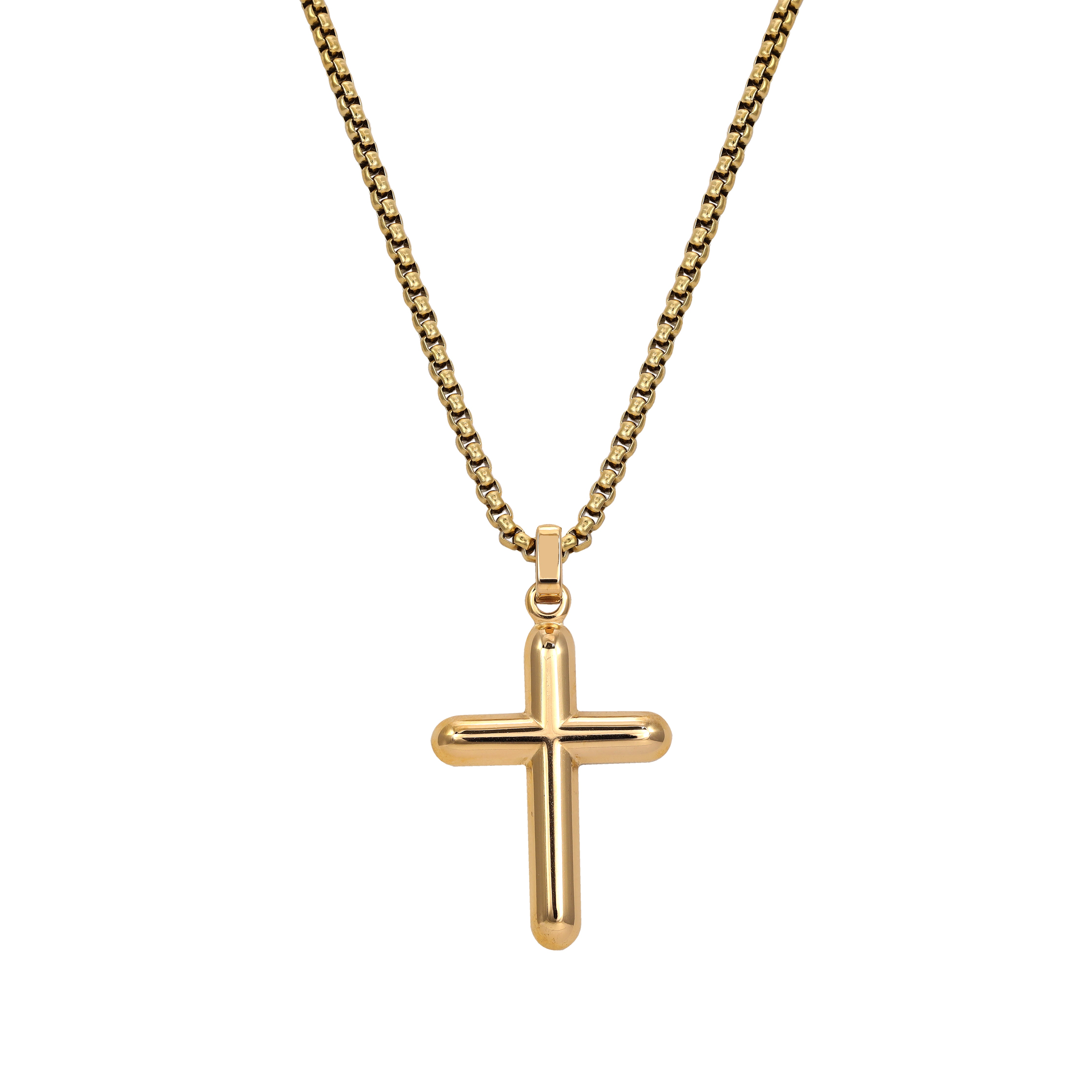 Box chain with pendant made of stainless steel 14K gold plated 