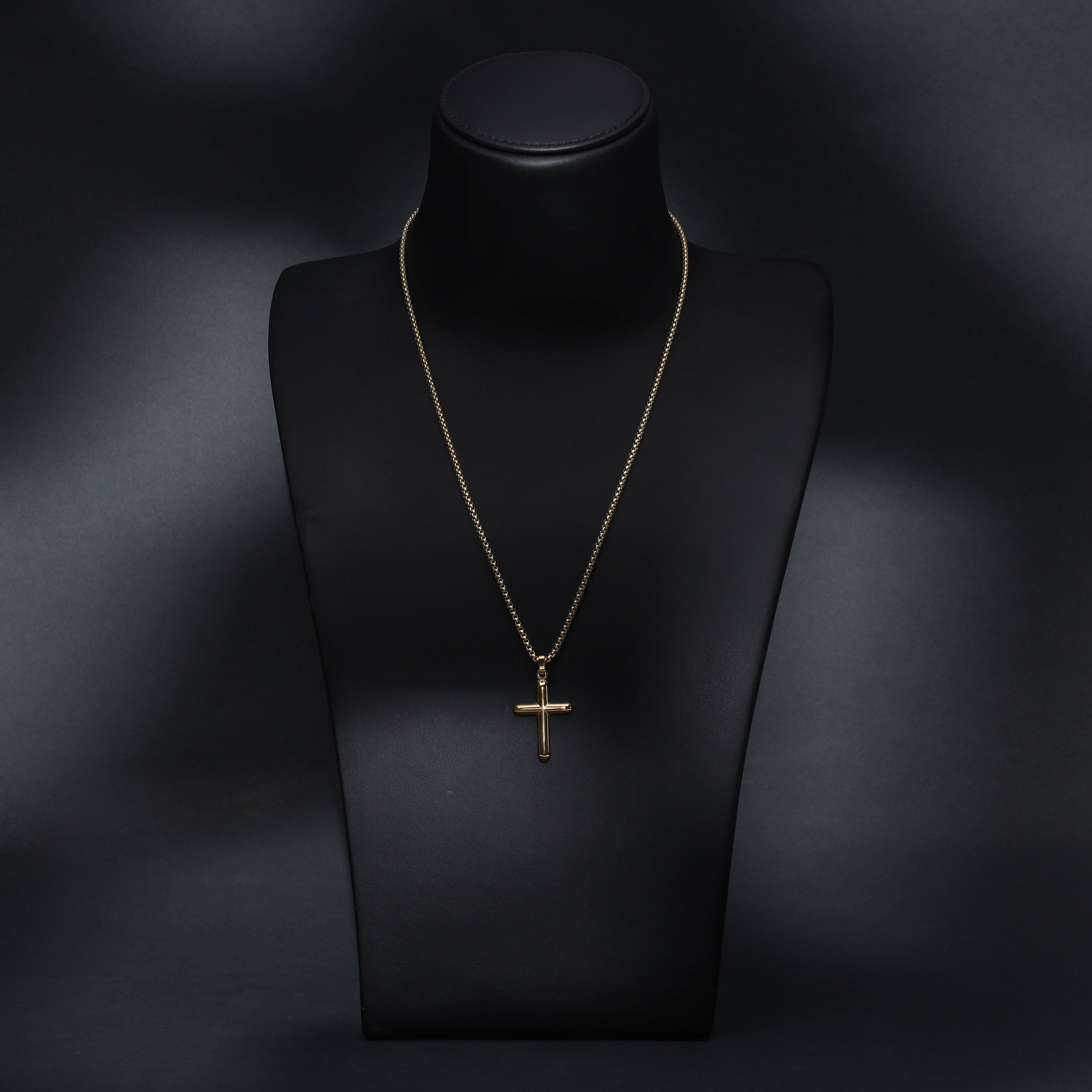 Box chain with pendant made of stainless steel 14K gold plated 