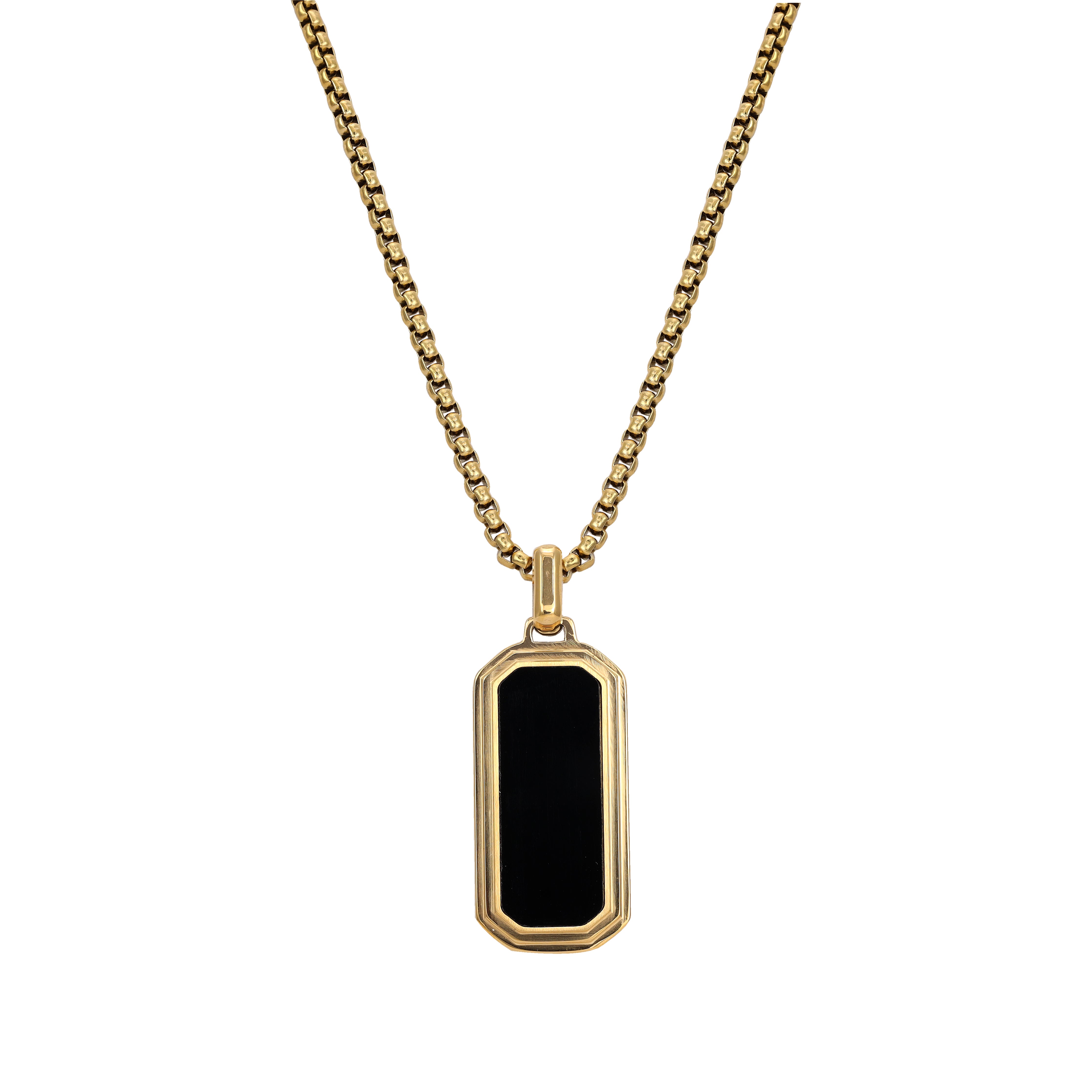 Box Chain necklace with pendant made of stainless steel 18K gold plated