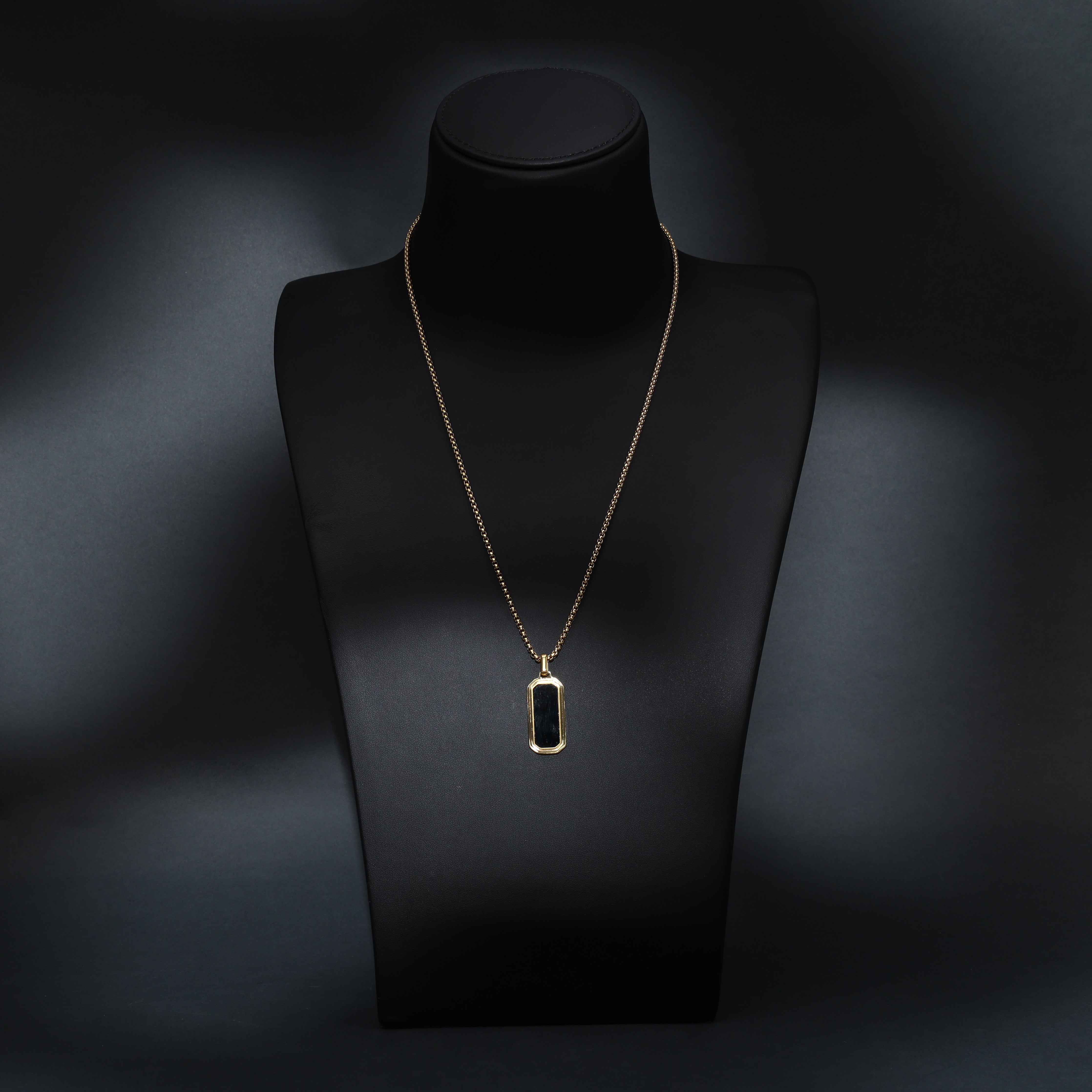 Box chain with pendant made of stainless steel 14K gold plated 