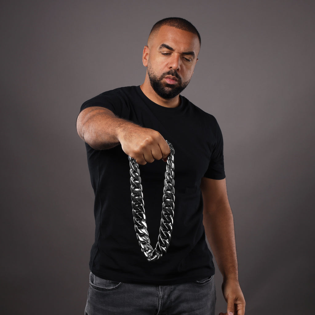 30mm GIGANTISCHE Miami Cuban Link Kette Panzerkette aus Edelstahl
