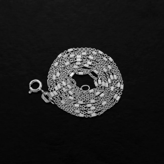 3. Bild von Ankerkette mit Box Elementen 1mm breit aus 925 Sterling Silber unisex