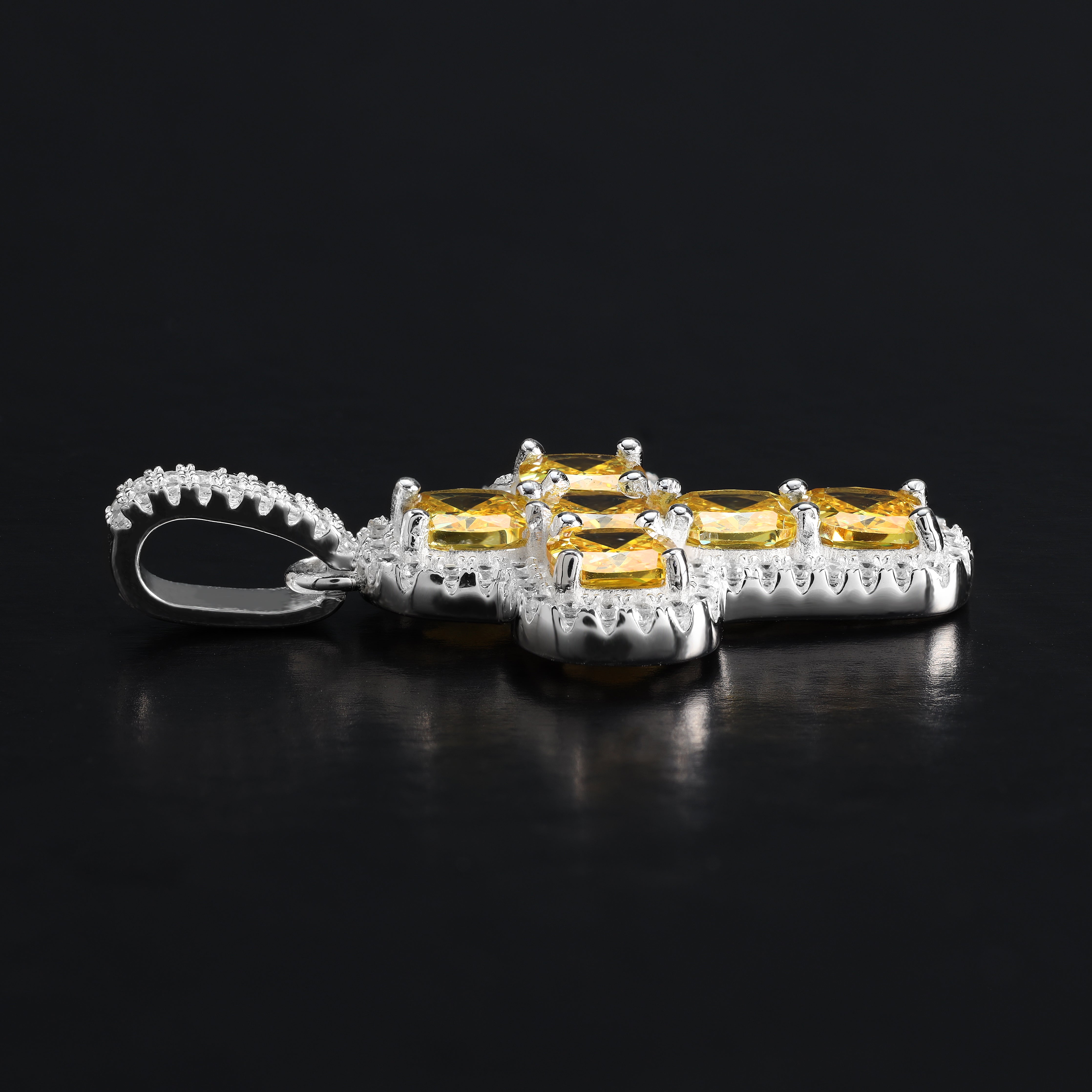 Kreuz Iced Out Style Anhänger aus 925 Sterlingsilber (PE339) - Taipan Schmuck