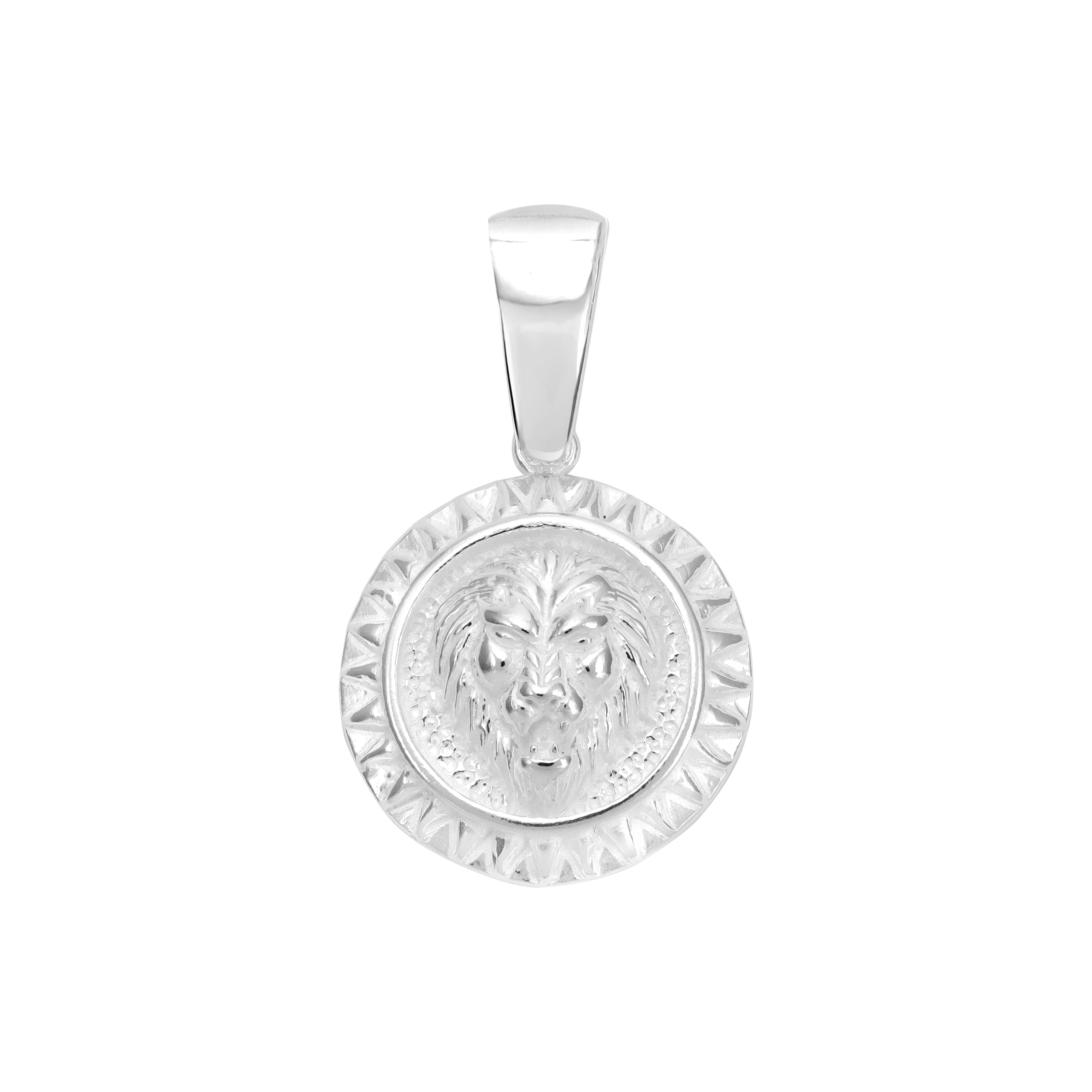 Lion round pendant made of 925 sterling silver (PE464) "Oriental Dream" 