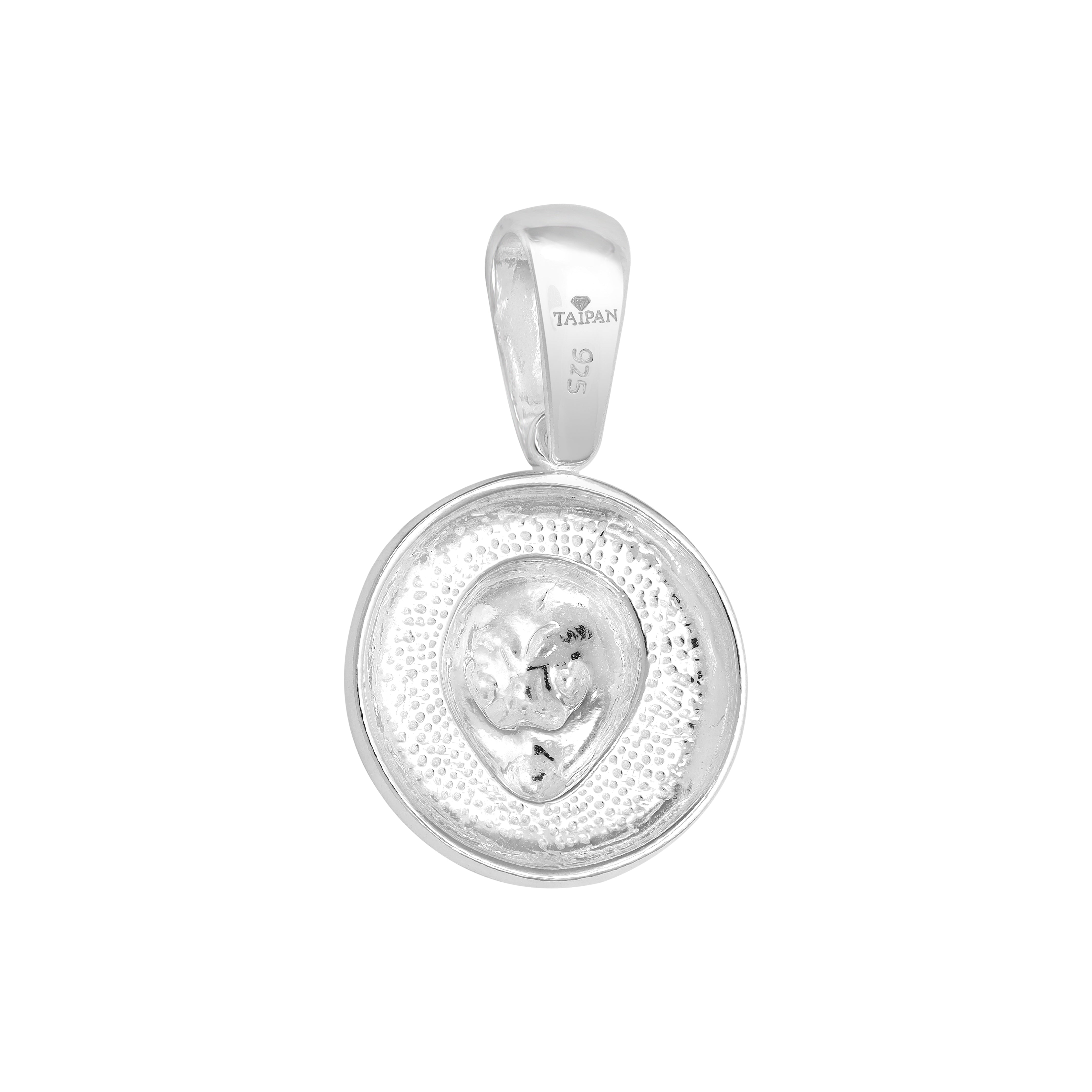 Lion round pendant made of 925 sterling silver (PE464) "Oriental Dream" 