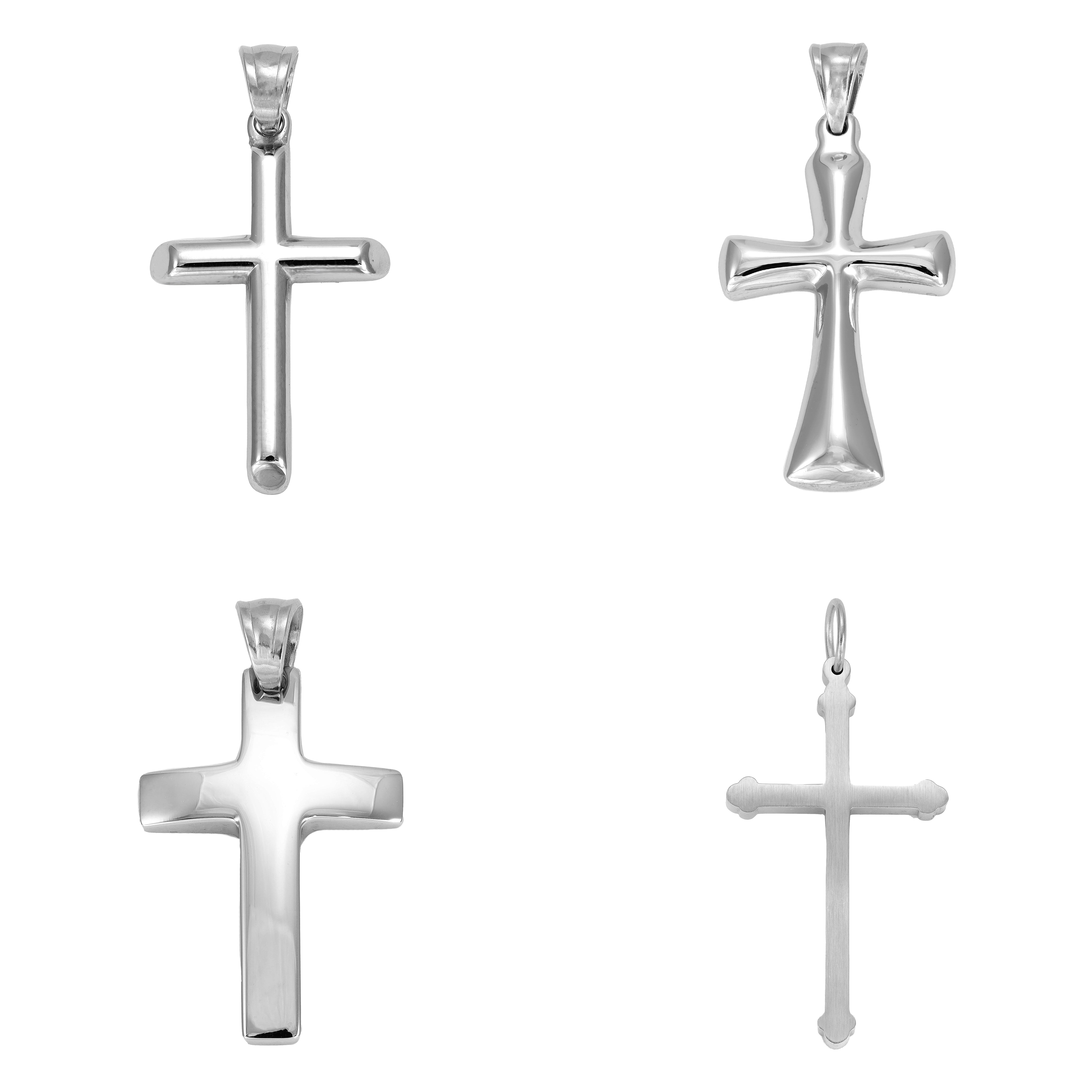 Various cross pendants made of stainless steel