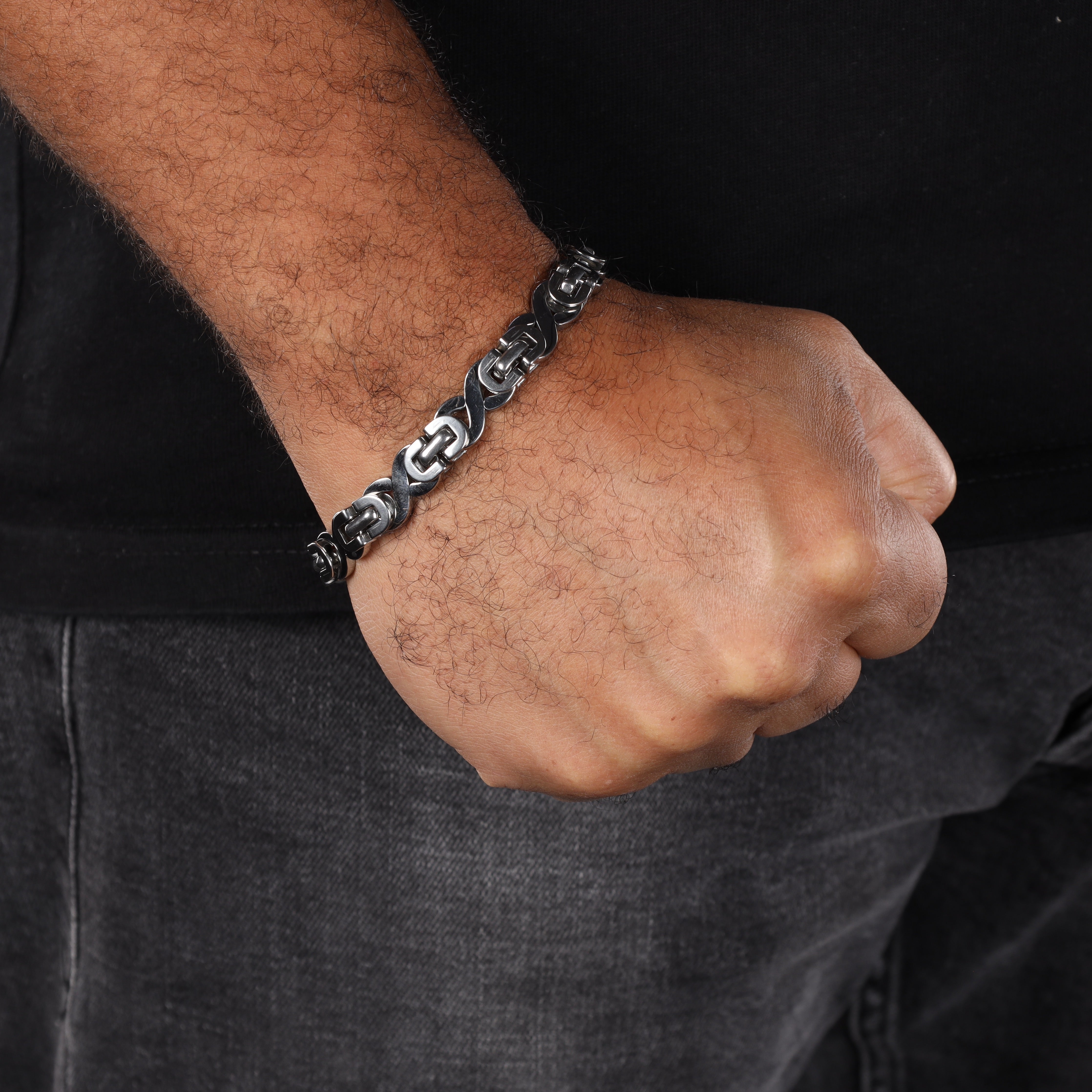 10mm Etruscan chain bracelet Infinity made of stainless steel