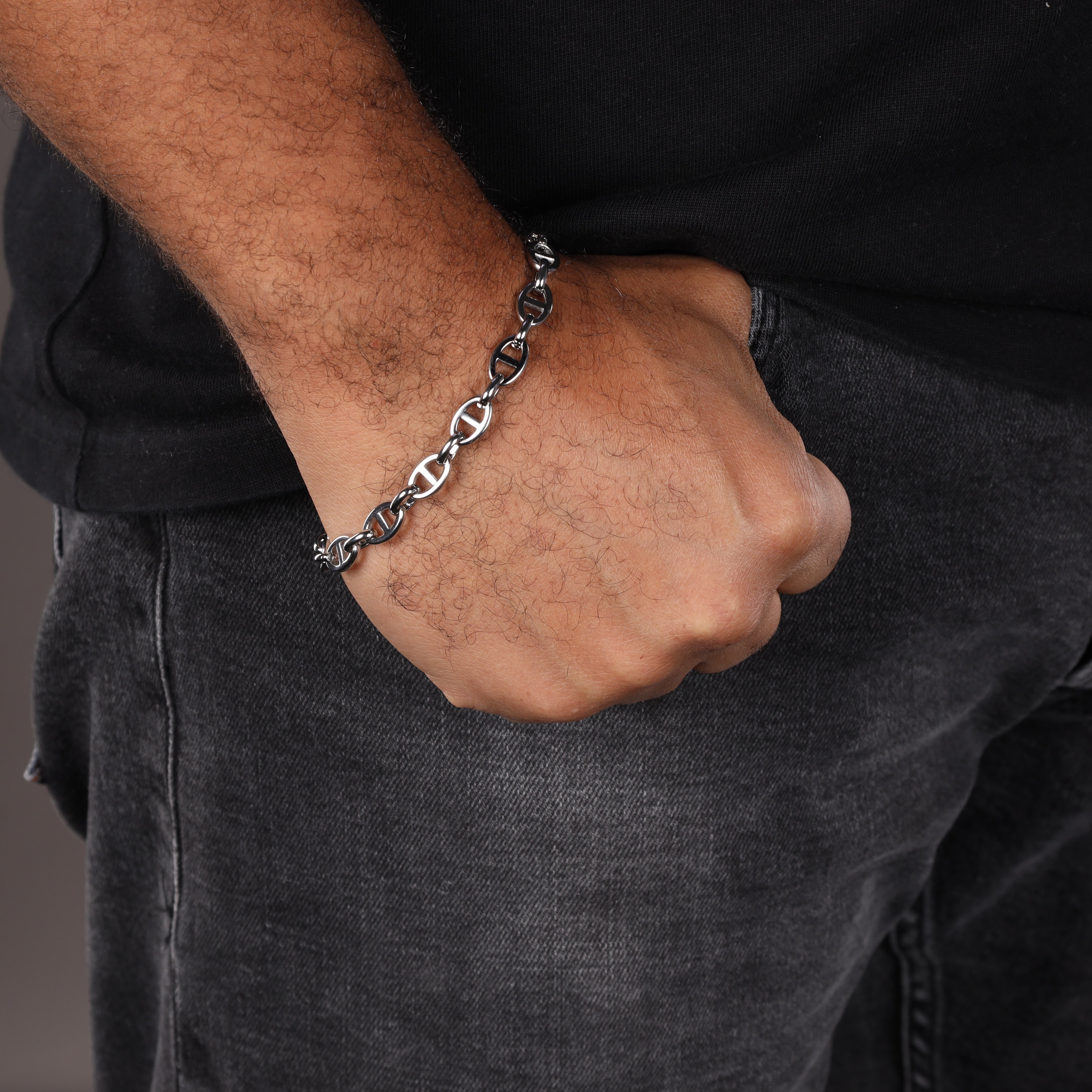 Mariner chain bracelet 8mm wide 22cm made of stainless steel 