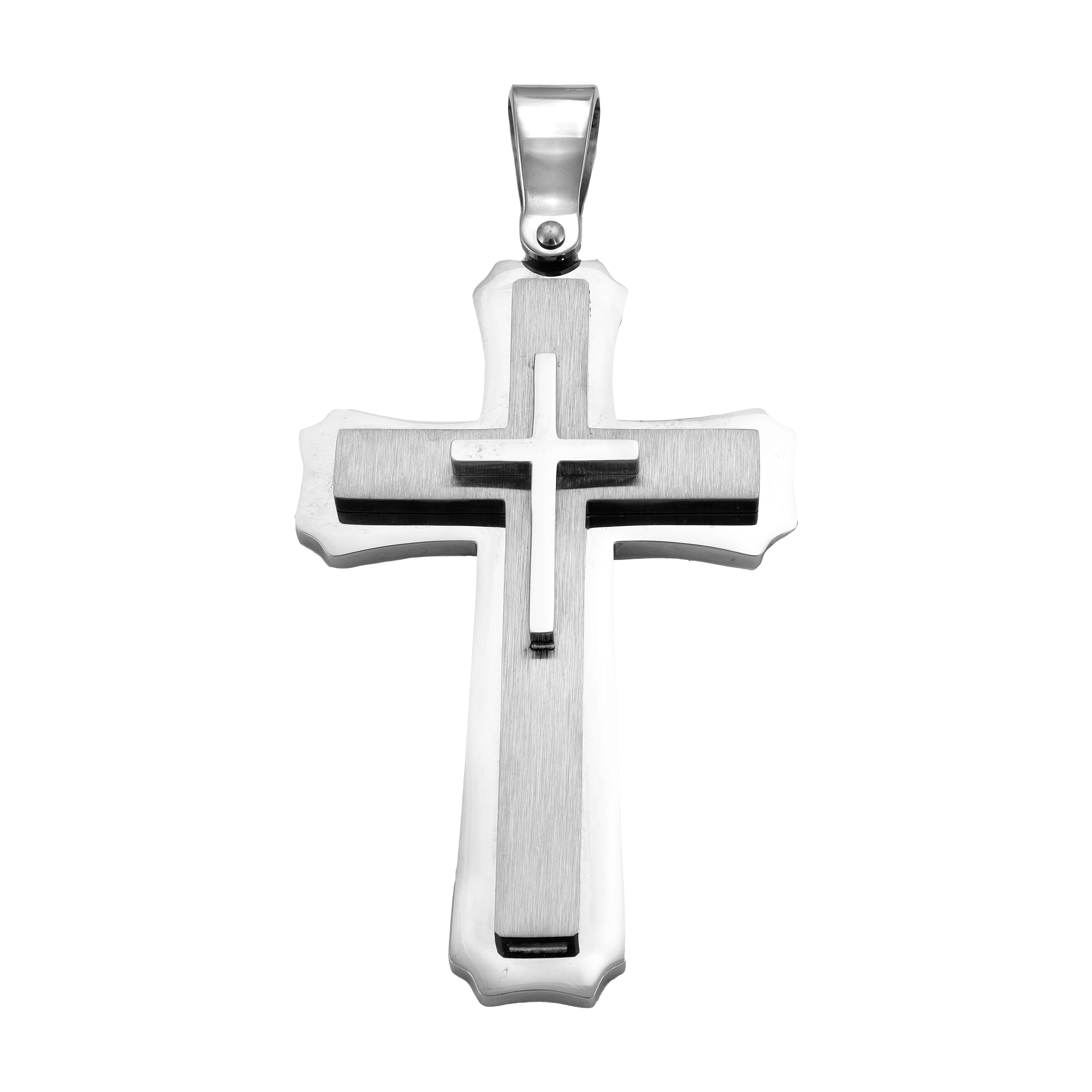 Very large cross pendant made of stainless steel