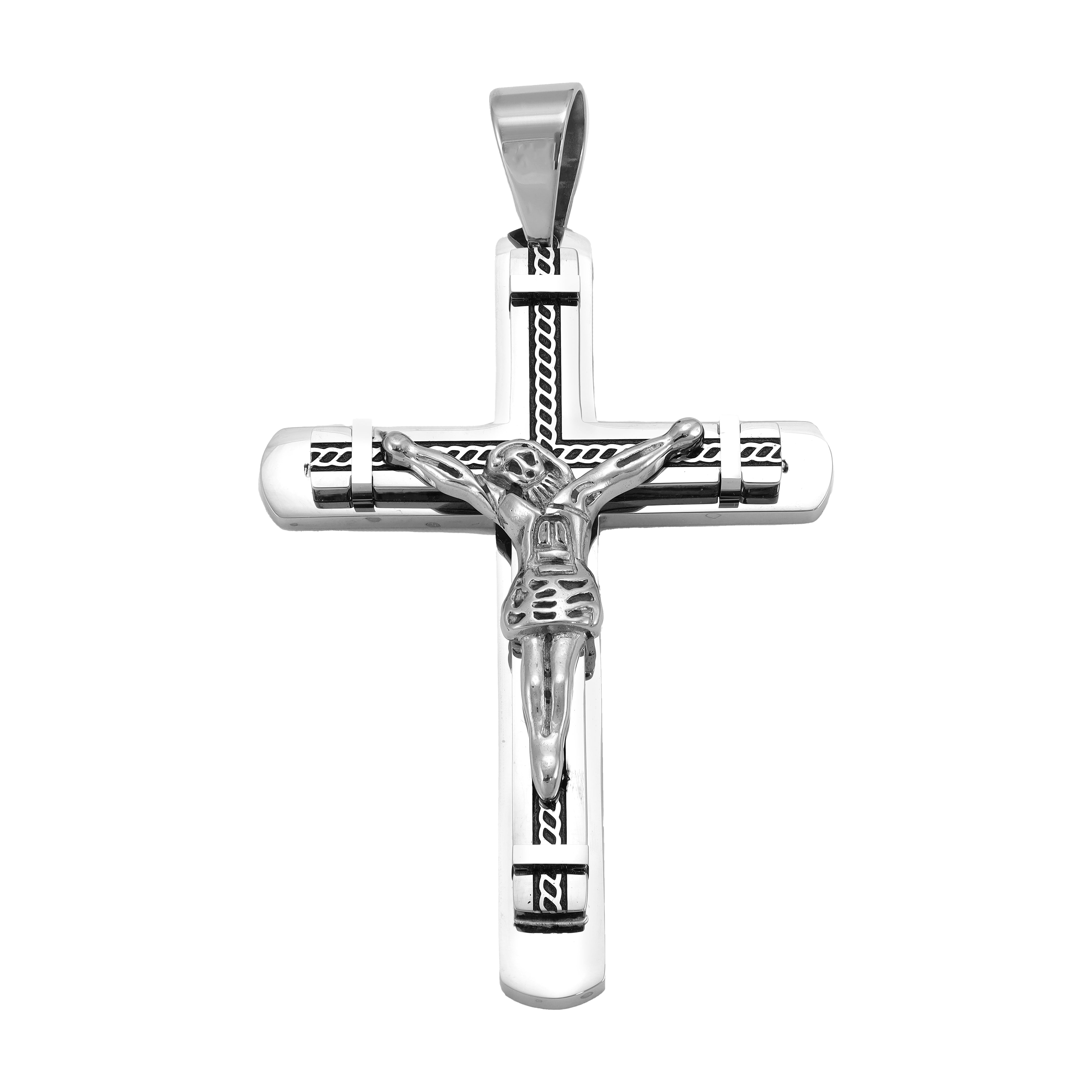 Very large cross pendant made of stainless steel