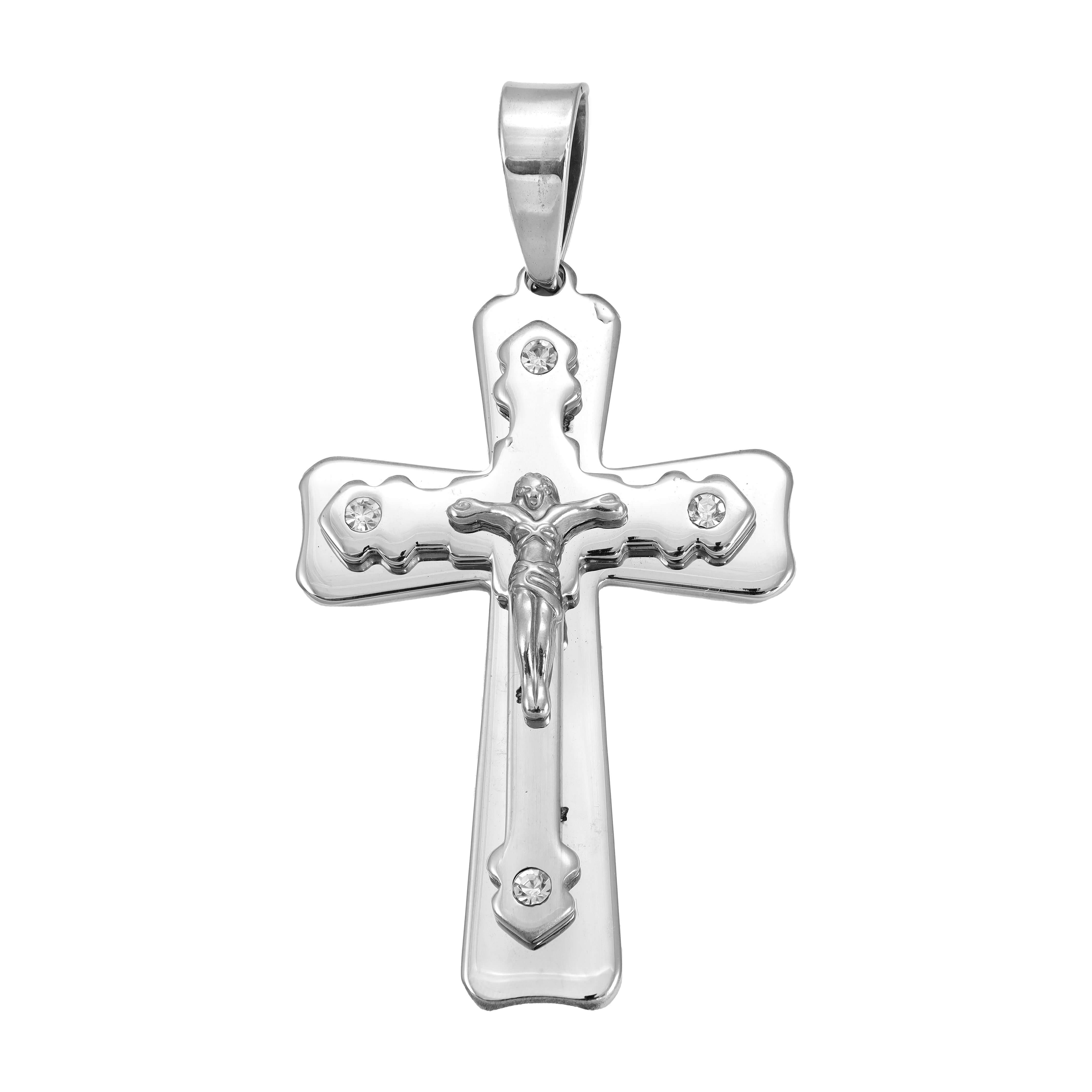 Very large cross pendant made of stainless steel