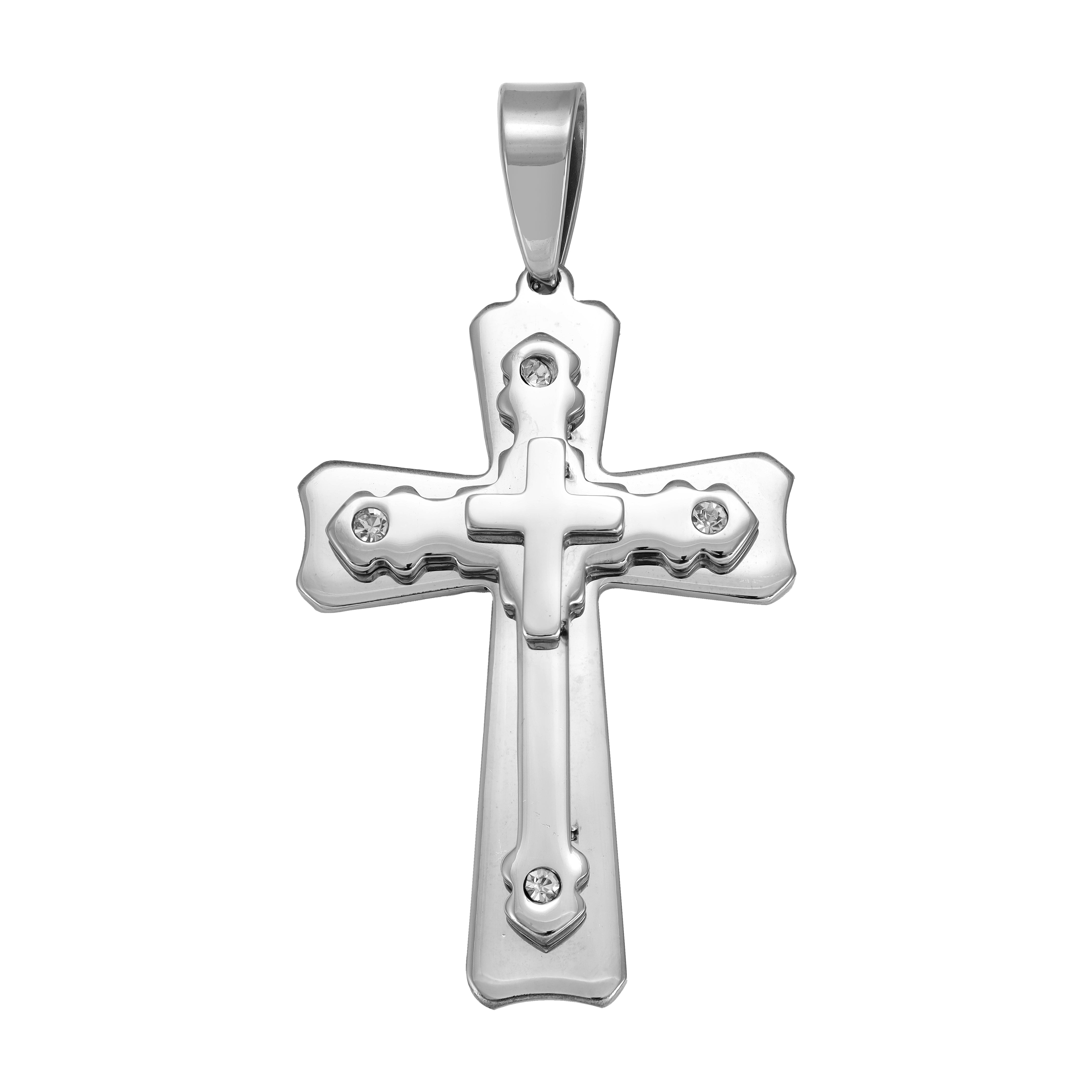 Very large cross pendant made of stainless steel