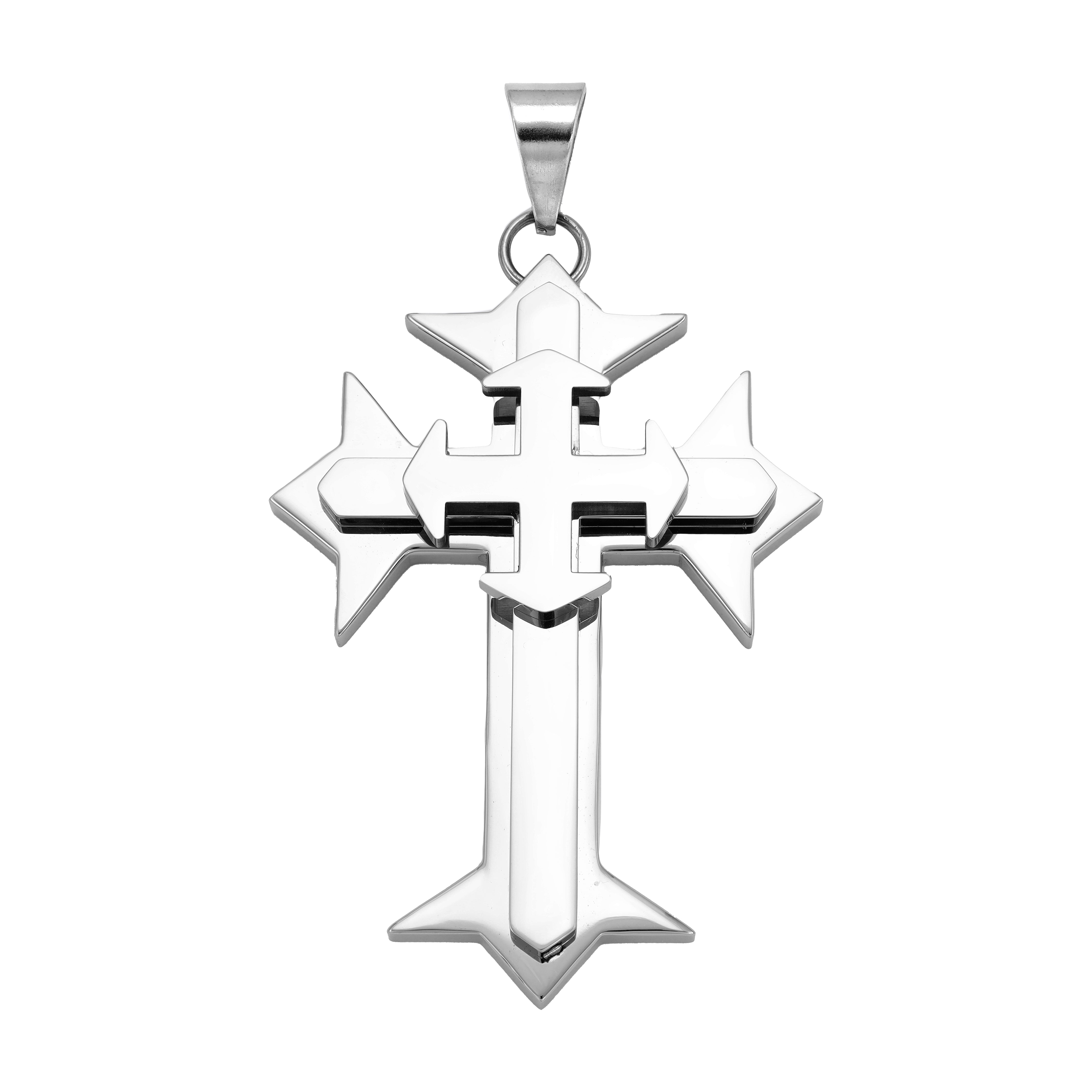 Very large cross pendant made of stainless steel