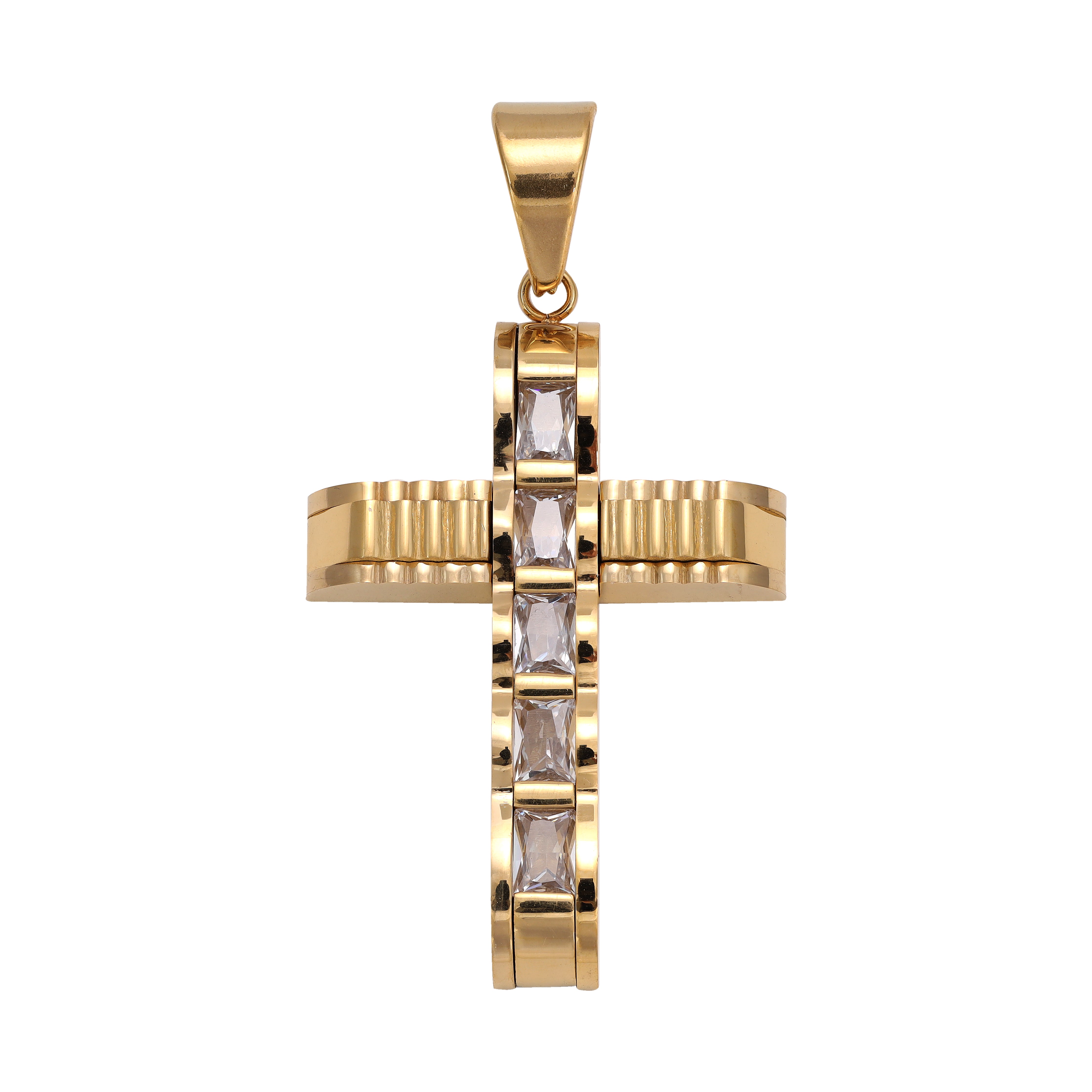 Various cross pendants made of stainless steel 14K gold plated