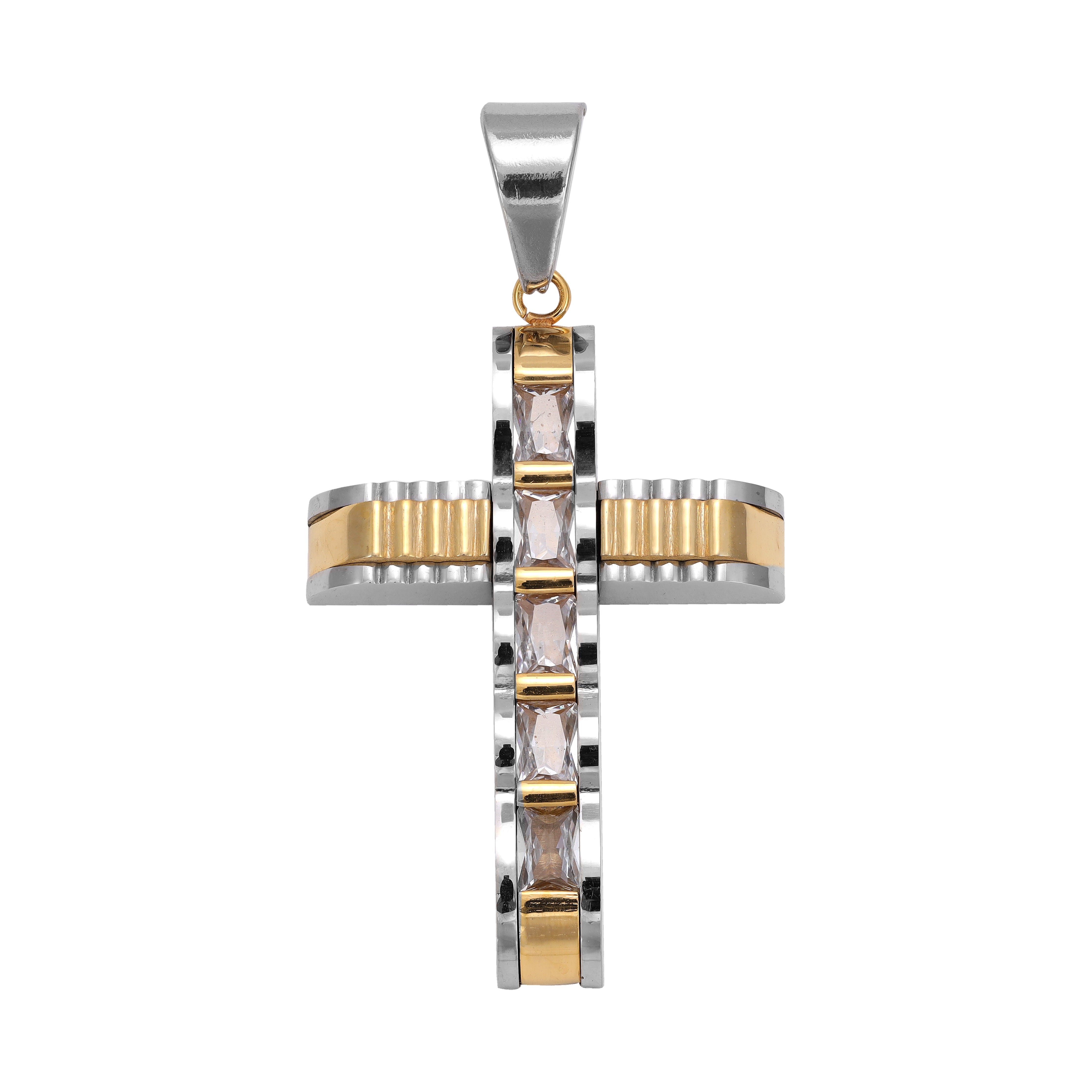 Various cross pendants made of stainless steel 14K gold plated