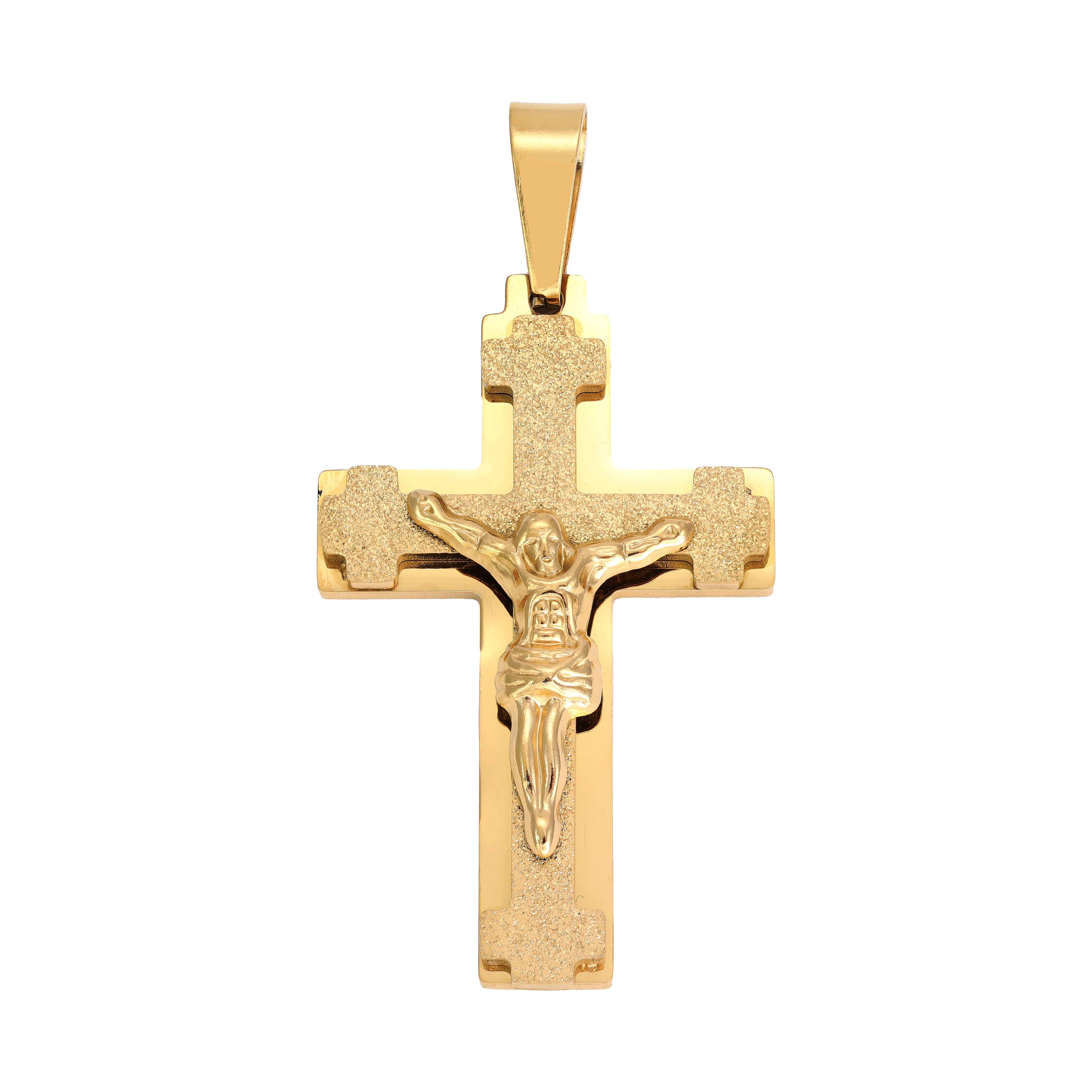 Various cross pendants made of stainless steel 14K gold plated