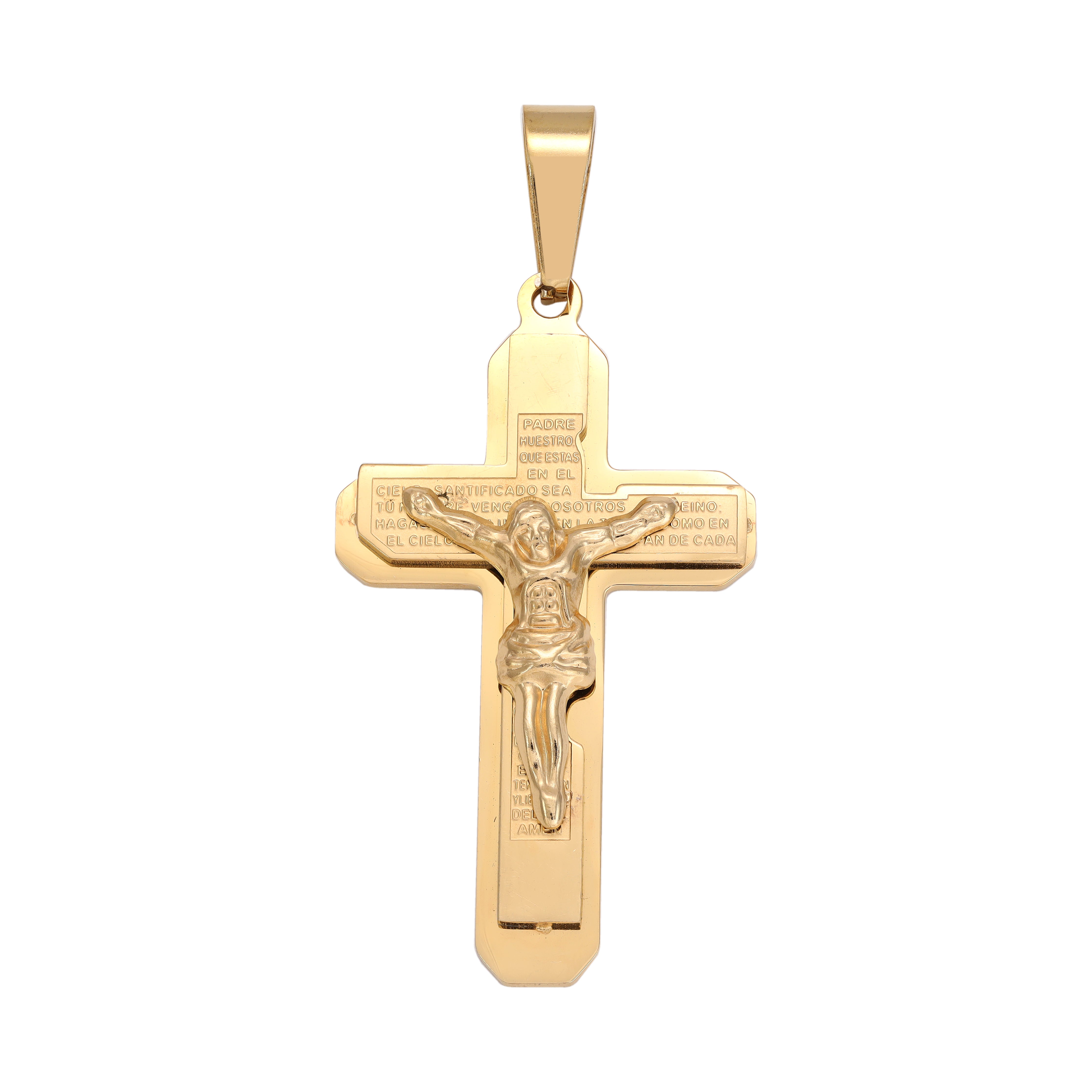 Various cross pendants made of stainless steel 14K gold plated