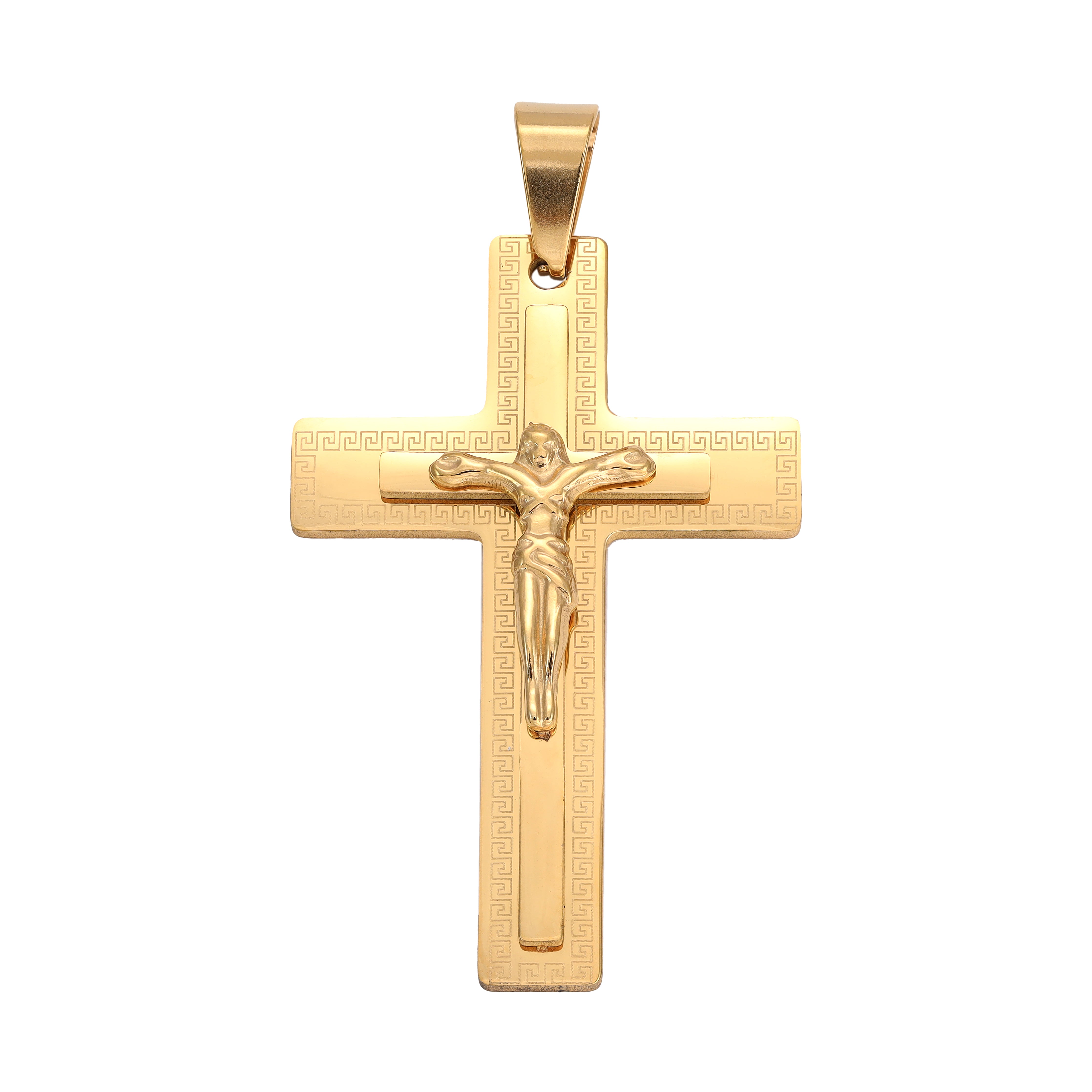 Various cross pendants made of stainless steel 14K gold plated