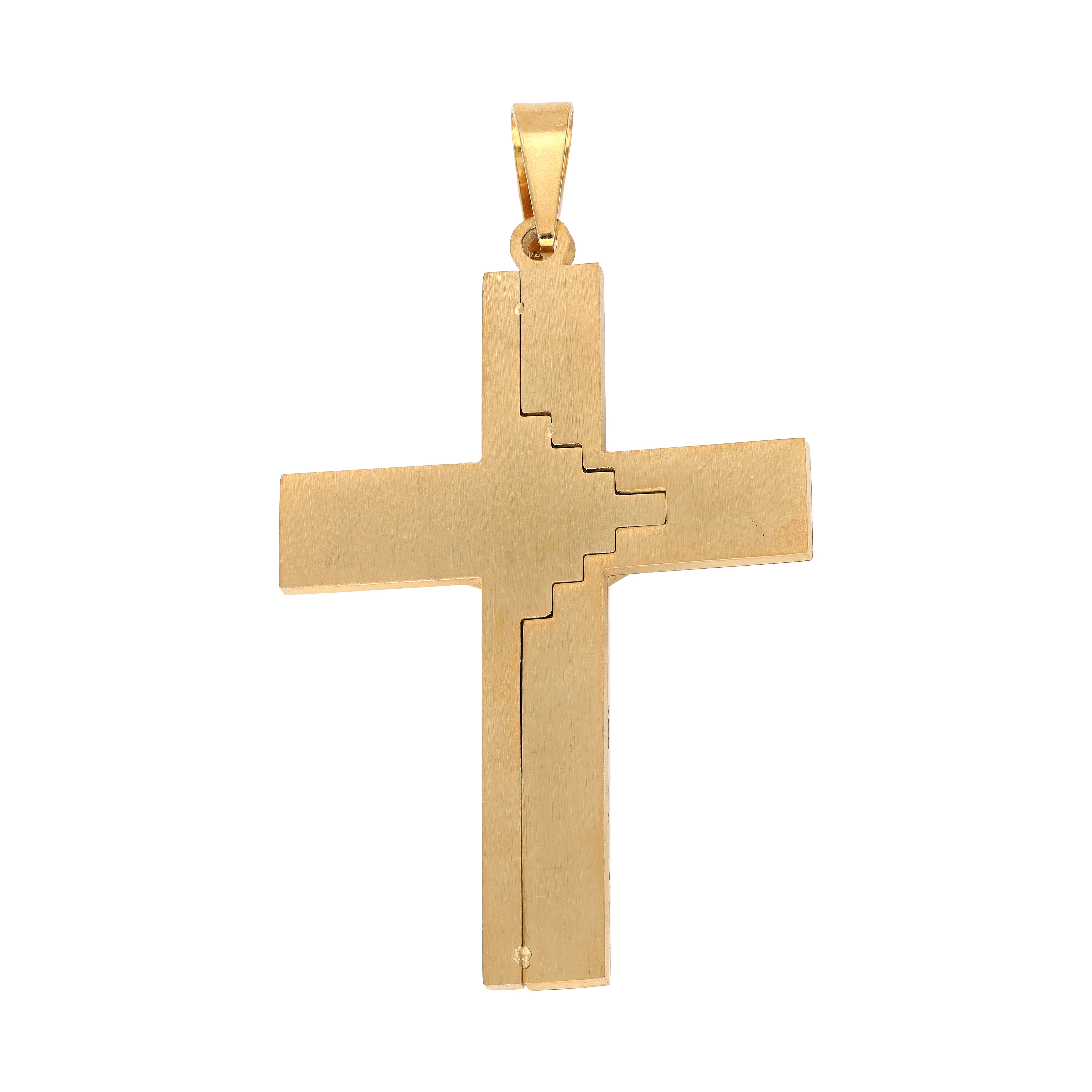 Various cross pendants made of stainless steel 14K gold plated