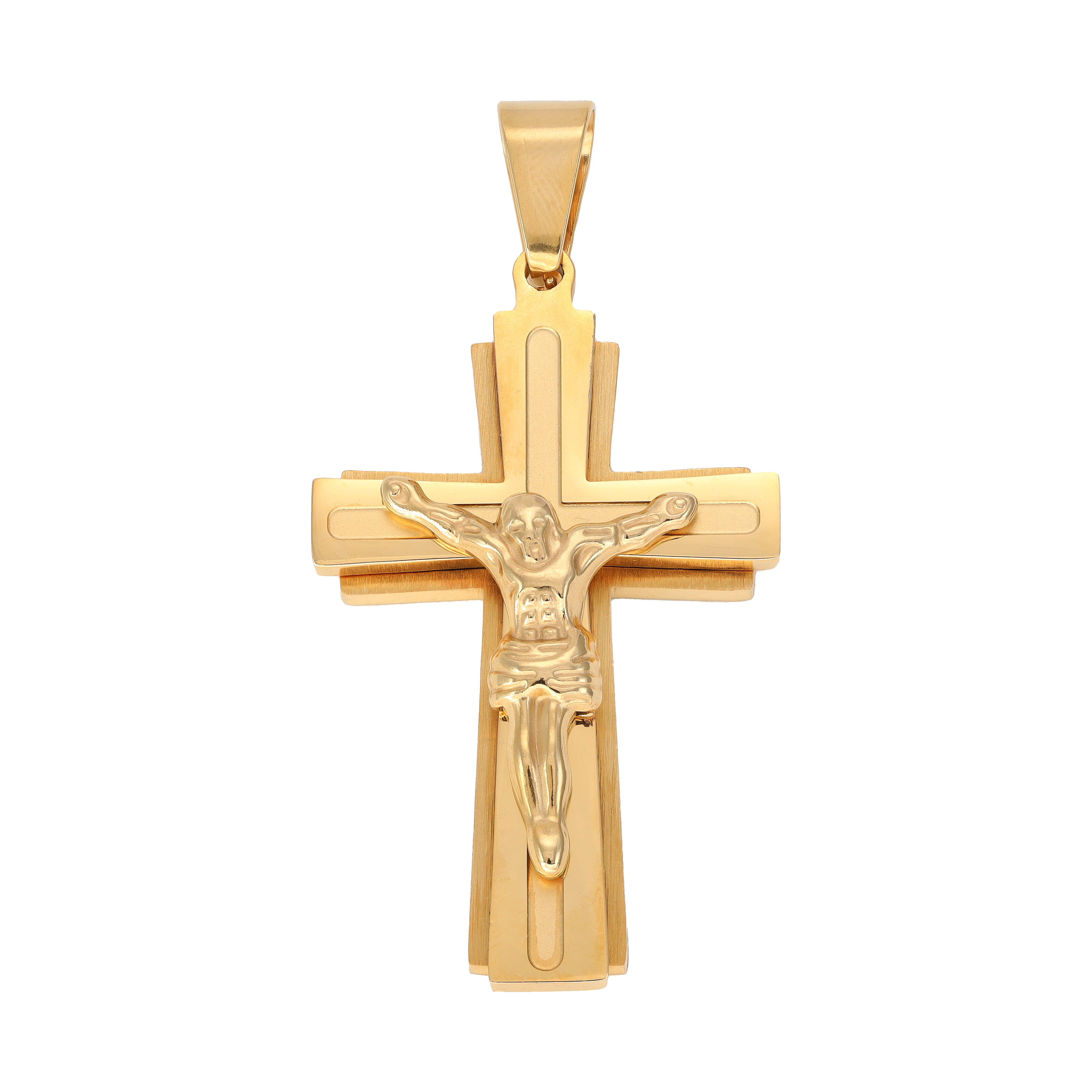 Various cross pendants made of stainless steel 14K gold plated