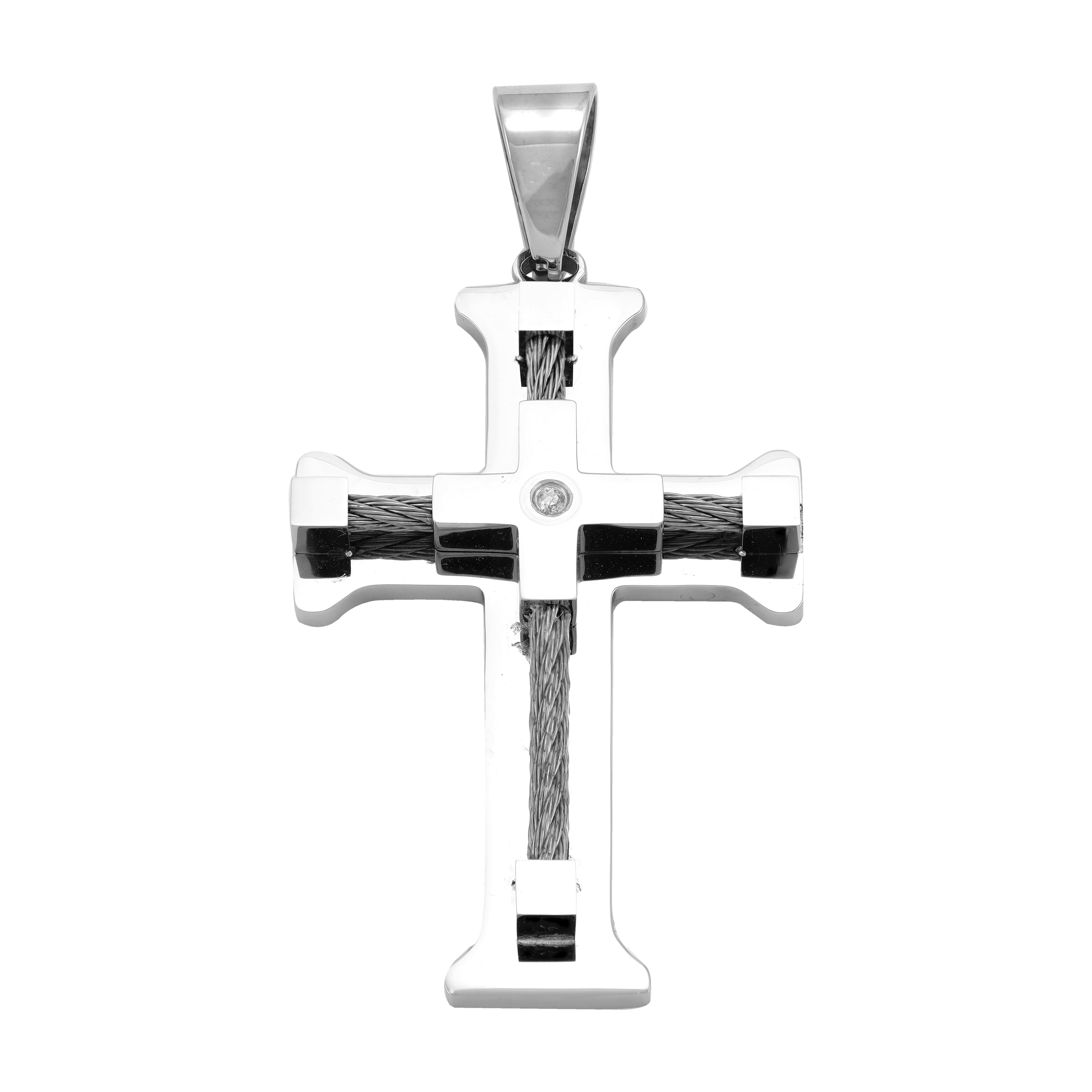 Very large cross pendant made of stainless steel