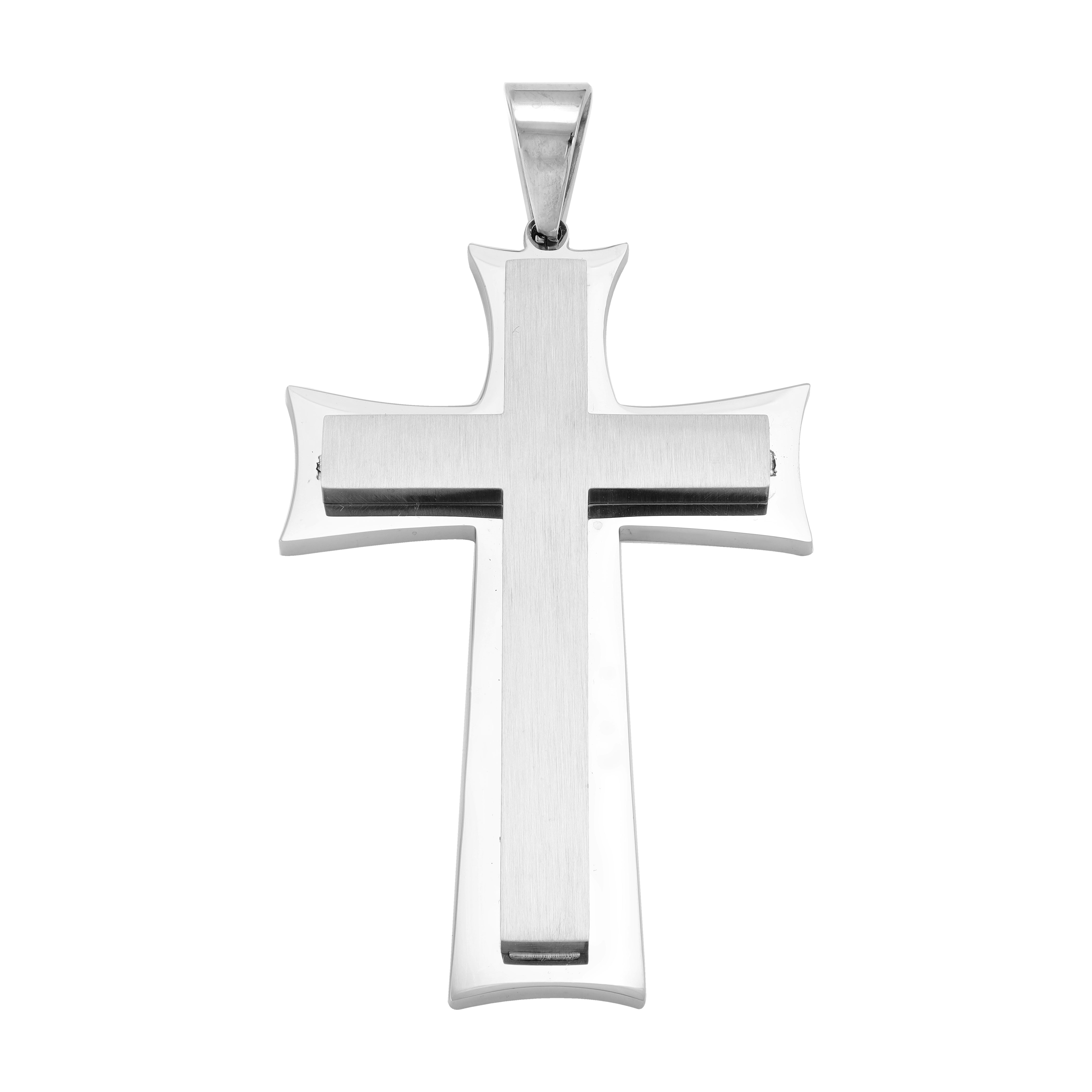 Very large cross pendant made of stainless steel