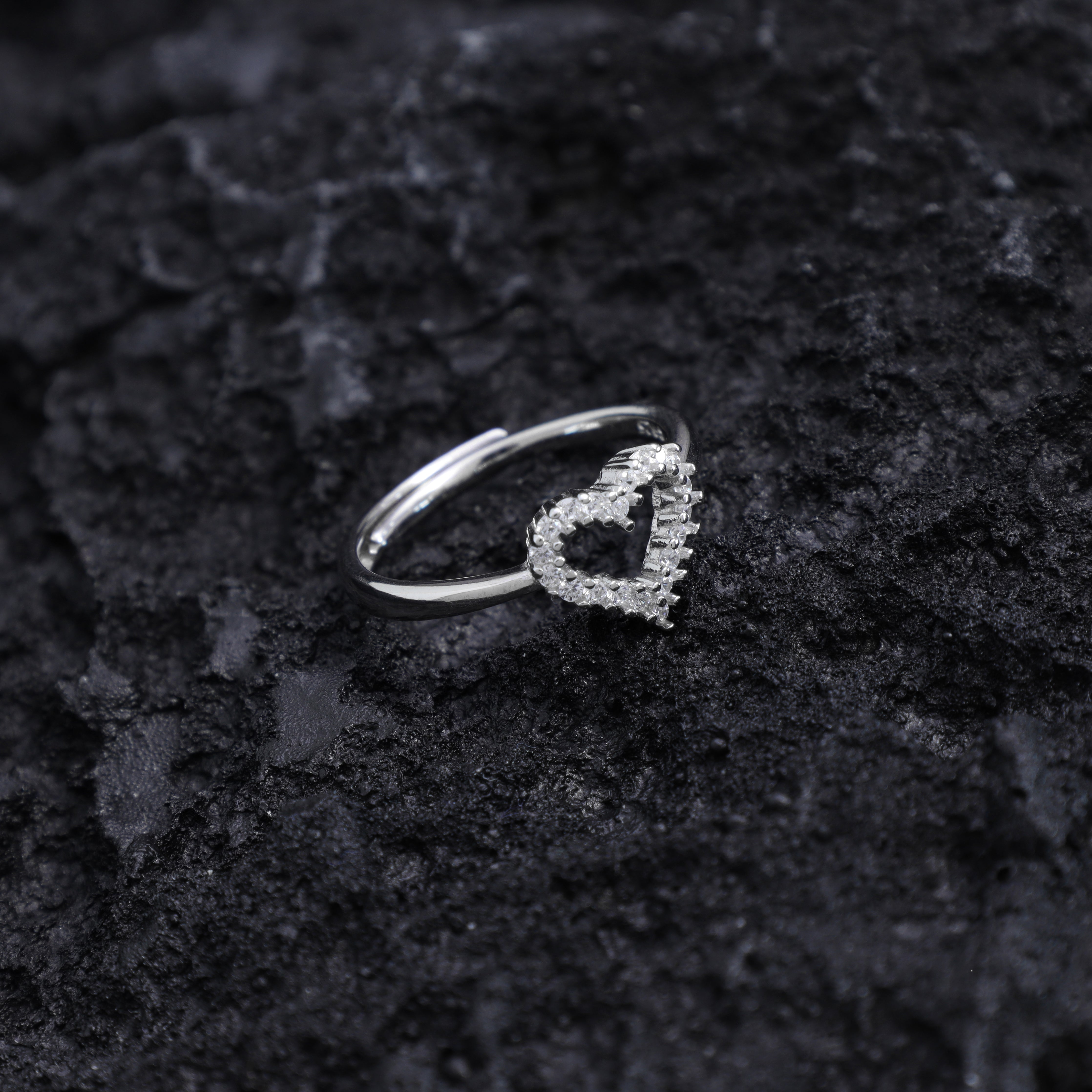 Damen Silberring Herz Zirkonia Ring aus 925 Sterlingsilber - Taipan Schmuck