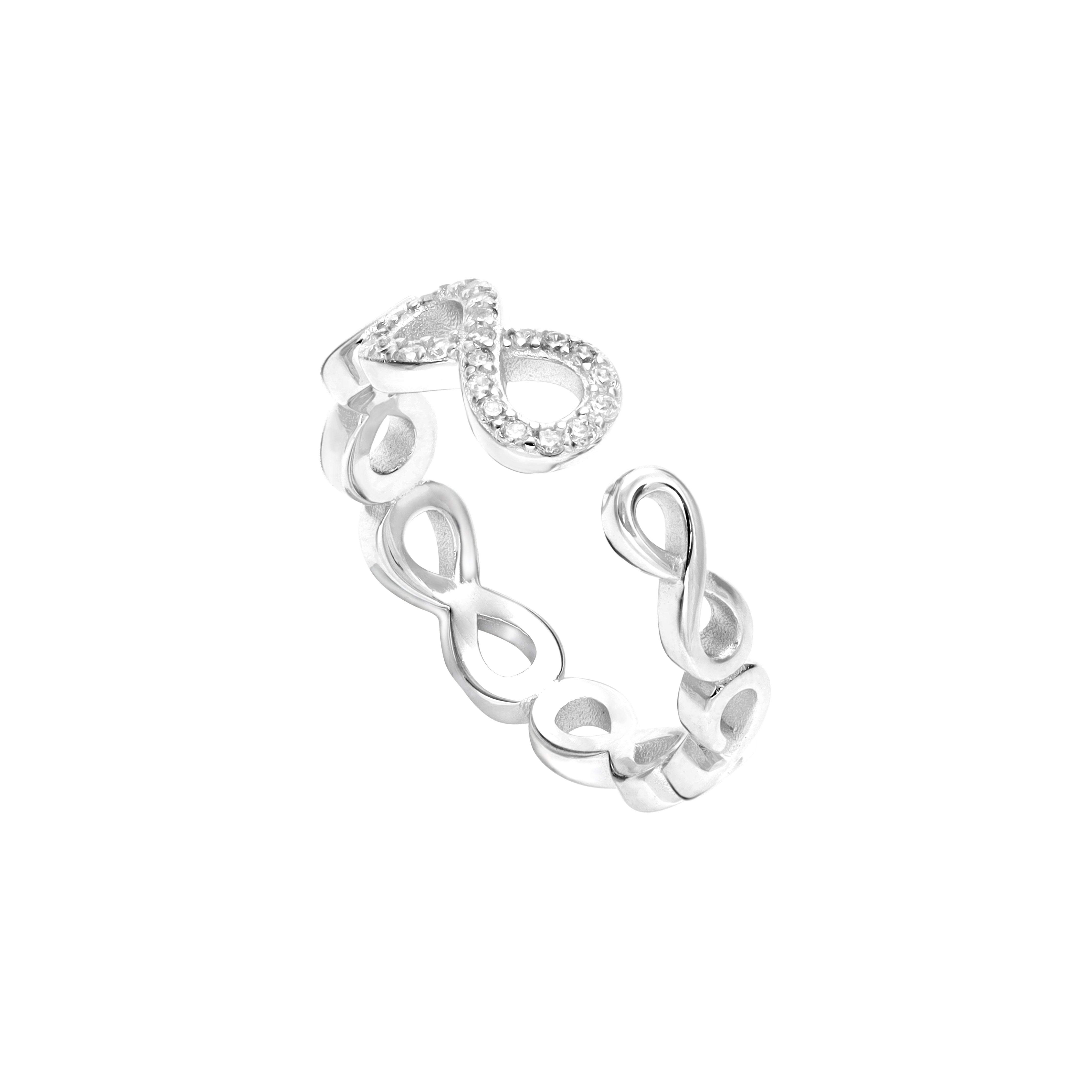Damen Silberring Infinity Zirkonia Ring aus 925 Sterlingsilber - Taipan Schmuck