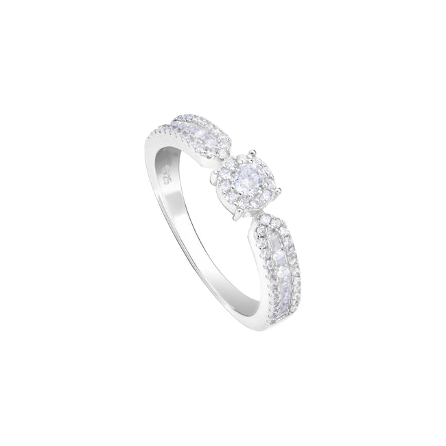 Bild von Damen Silberring Zirkonia Ring Größe 6-9 aus 925 Sterlingsilber