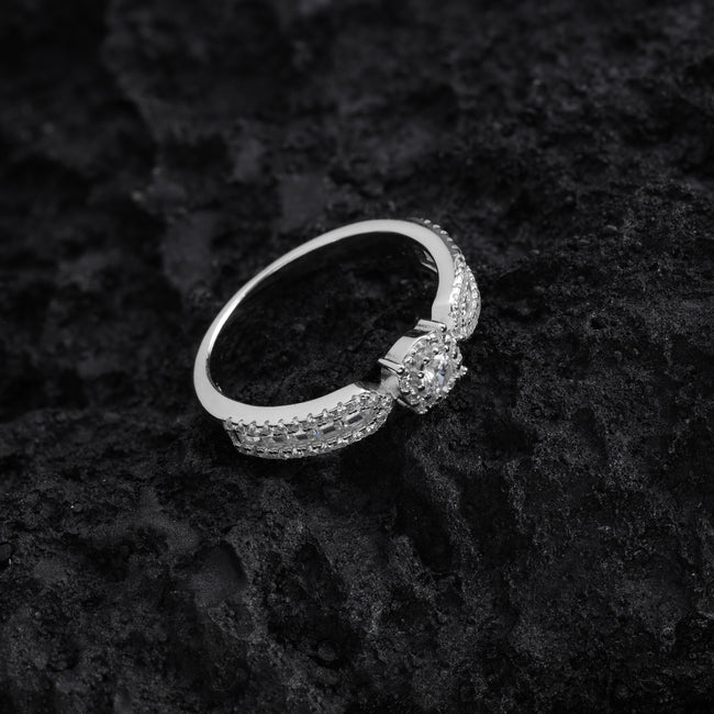 2. Bild von Damen Silberring Zirkonia Ring Größe 6-9 aus 925 Sterlingsilber