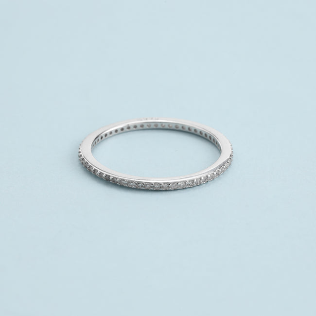 3. Bild von Feiner Bandring Damen Silberring Zirkonia Ring Größe 6-8 aus 925 Sterlingsilber