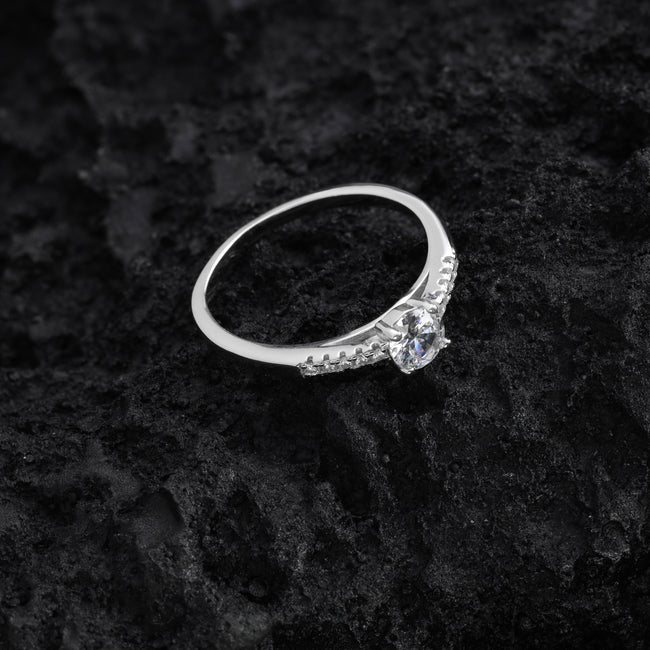 2. Bild von Verlobungsring Antragsring Damen Silberring Zirkonia Ring Größe 5/6/7/8/9 aus 925 Sterlingsilber