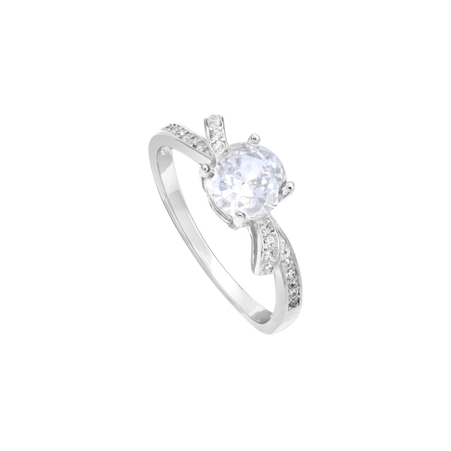 Bild von Damen Silberring Zirkonia Ring Größe 5-9 aus 925 Sterlingsilber