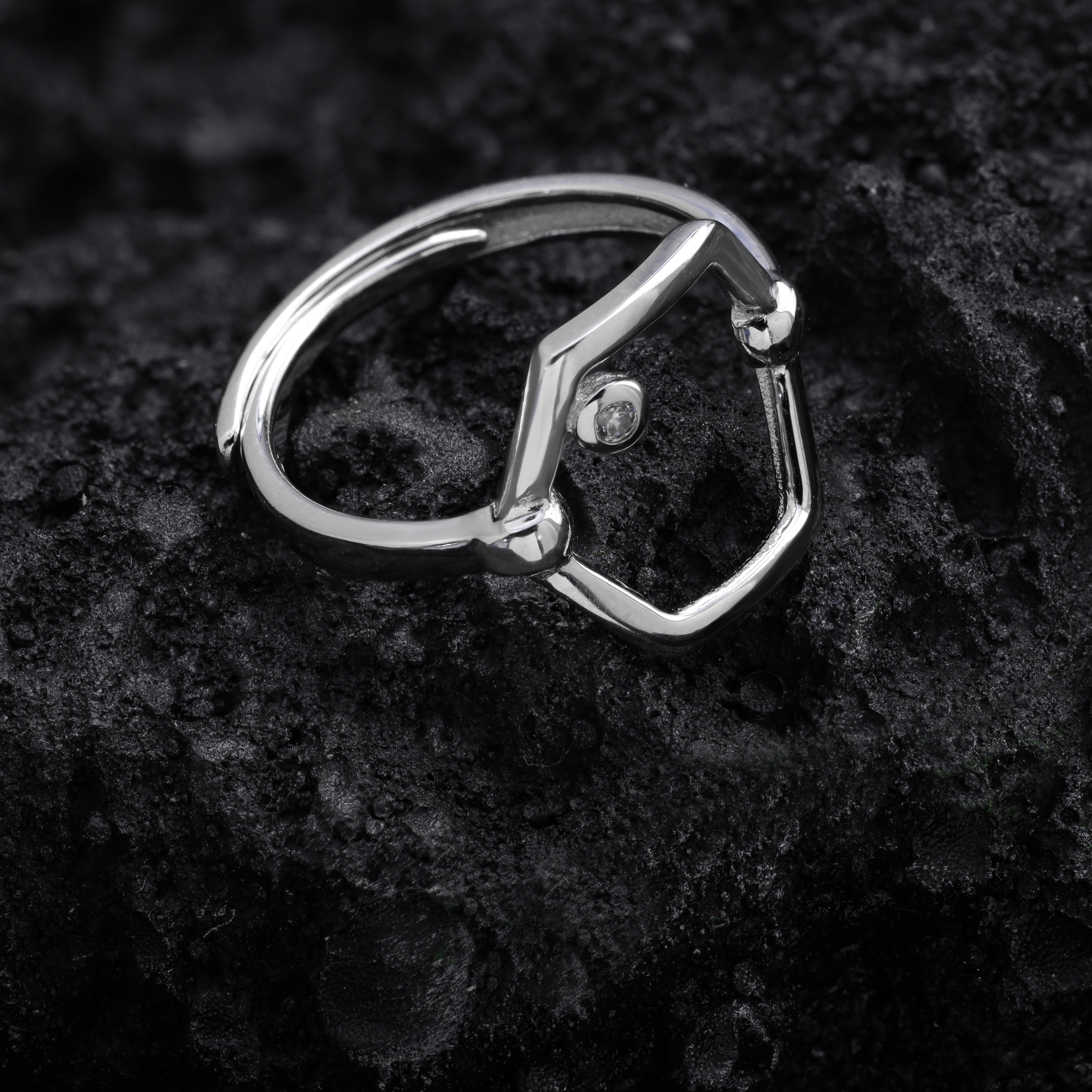 Schlichter Damen Silberring Zirkonia Ring one size aus 925 Sterlingsilber - Taipan Schmuck