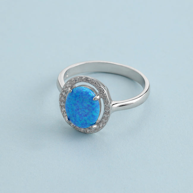 3. Bild von Damen Silberring blau Zirkonia Ring Größe 6-9 aus 925 Sterlingsilber