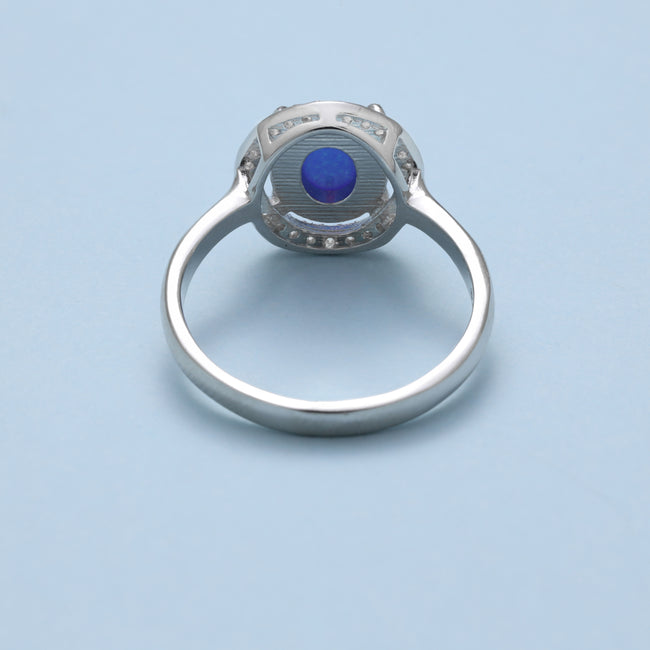 4. Bild von Damen Silberring blau Zirkonia Ring Größe 6-9 aus 925 Sterlingsilber