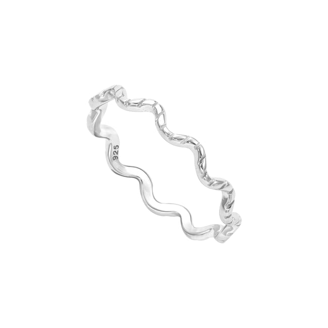 Bild von Damen Silberring Wave gewellter Ring Größe 6-8 aus 925 Sterlingsilber