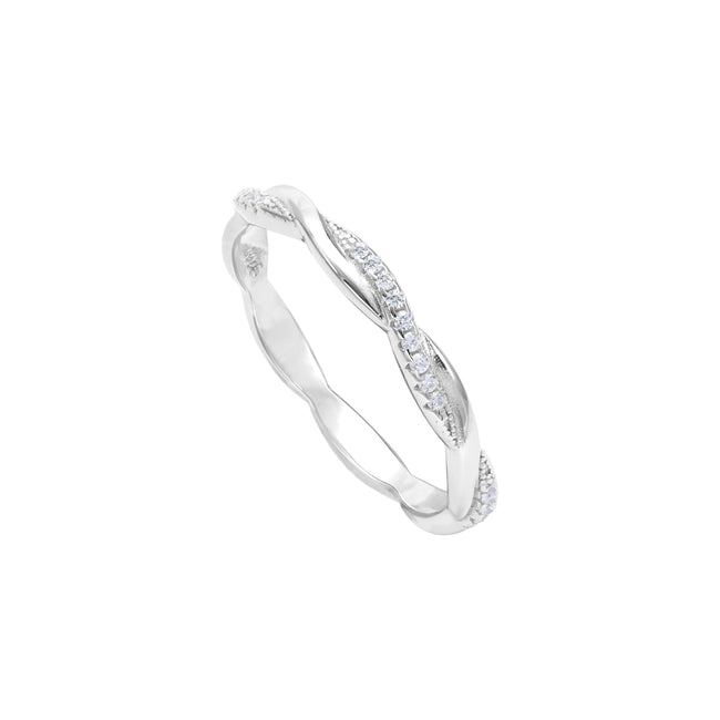 Bild von Damen Bandring Silberring  Zirkonia Ring Größe 6-8 aus 925 Sterlingsilber