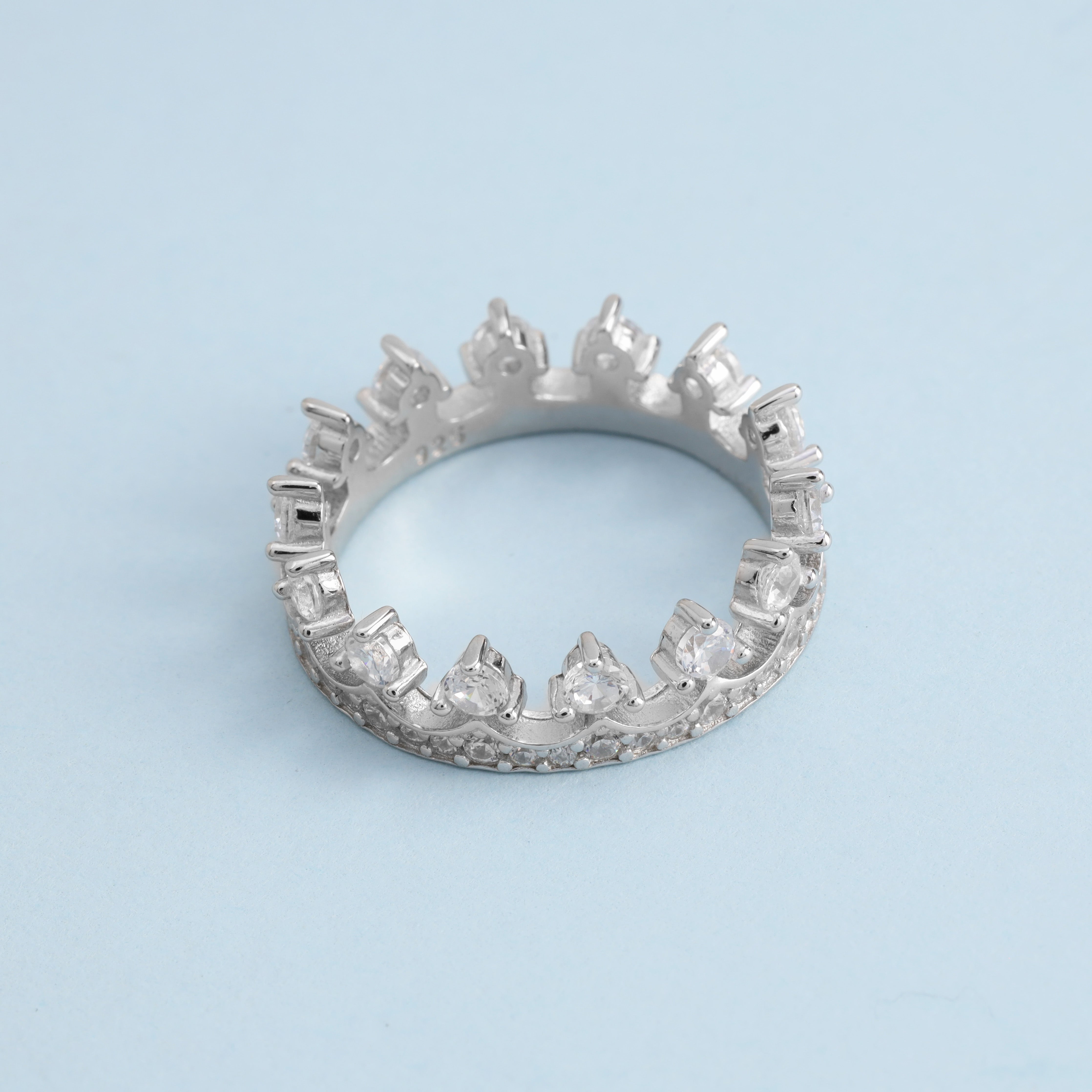 Damen Silberring Krone Königing Queen Zirkonia Ring Gr. 6/7/8/9 aus 925 Sterlingsilber - Taipan Schmuck