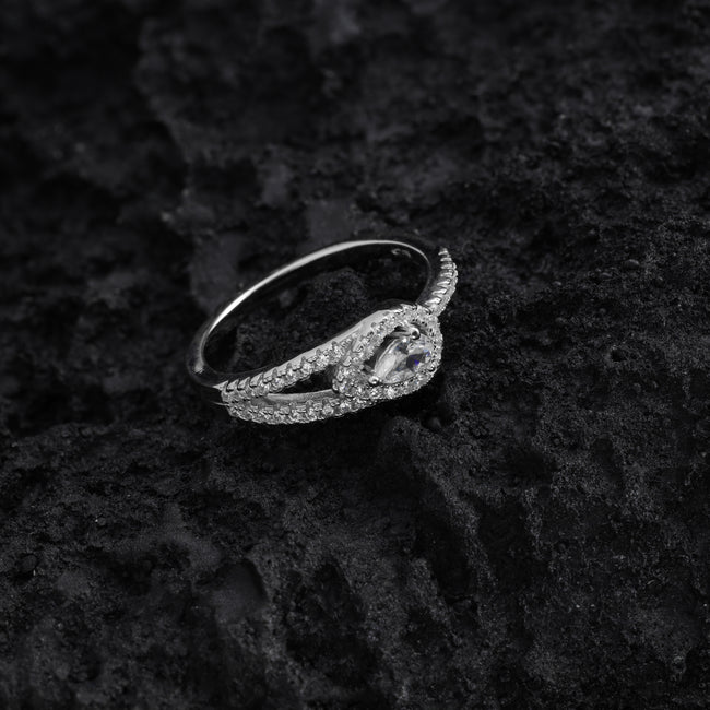 2. Bild von Damen Silberring Zirkonia Ring tropfenform Größe 6-9 aus 925 Sterlingsilber